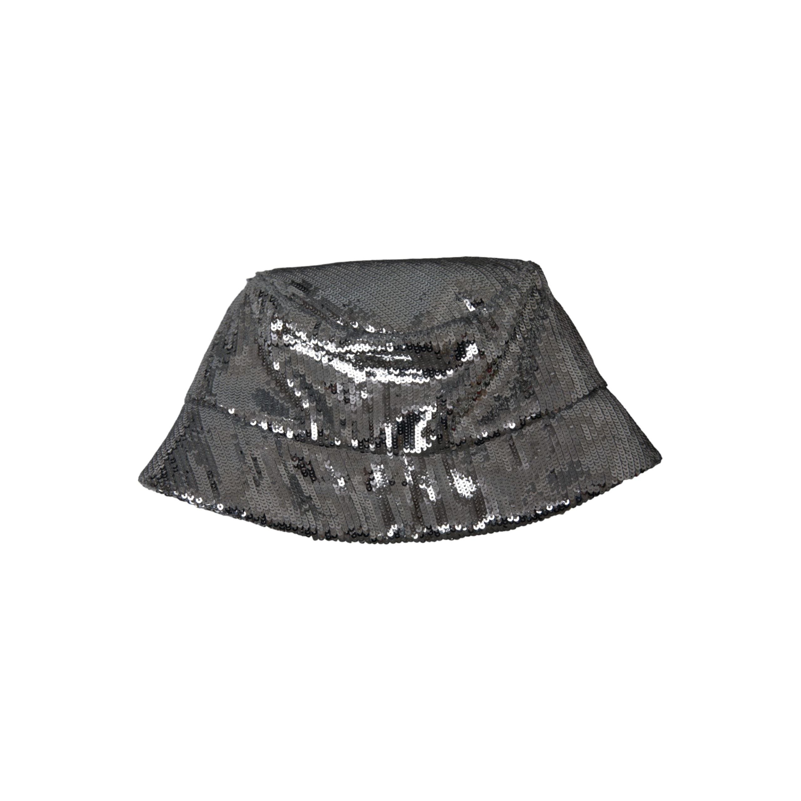 Dolce & Gabbana Silver Sequined Nylon Bucket Hat