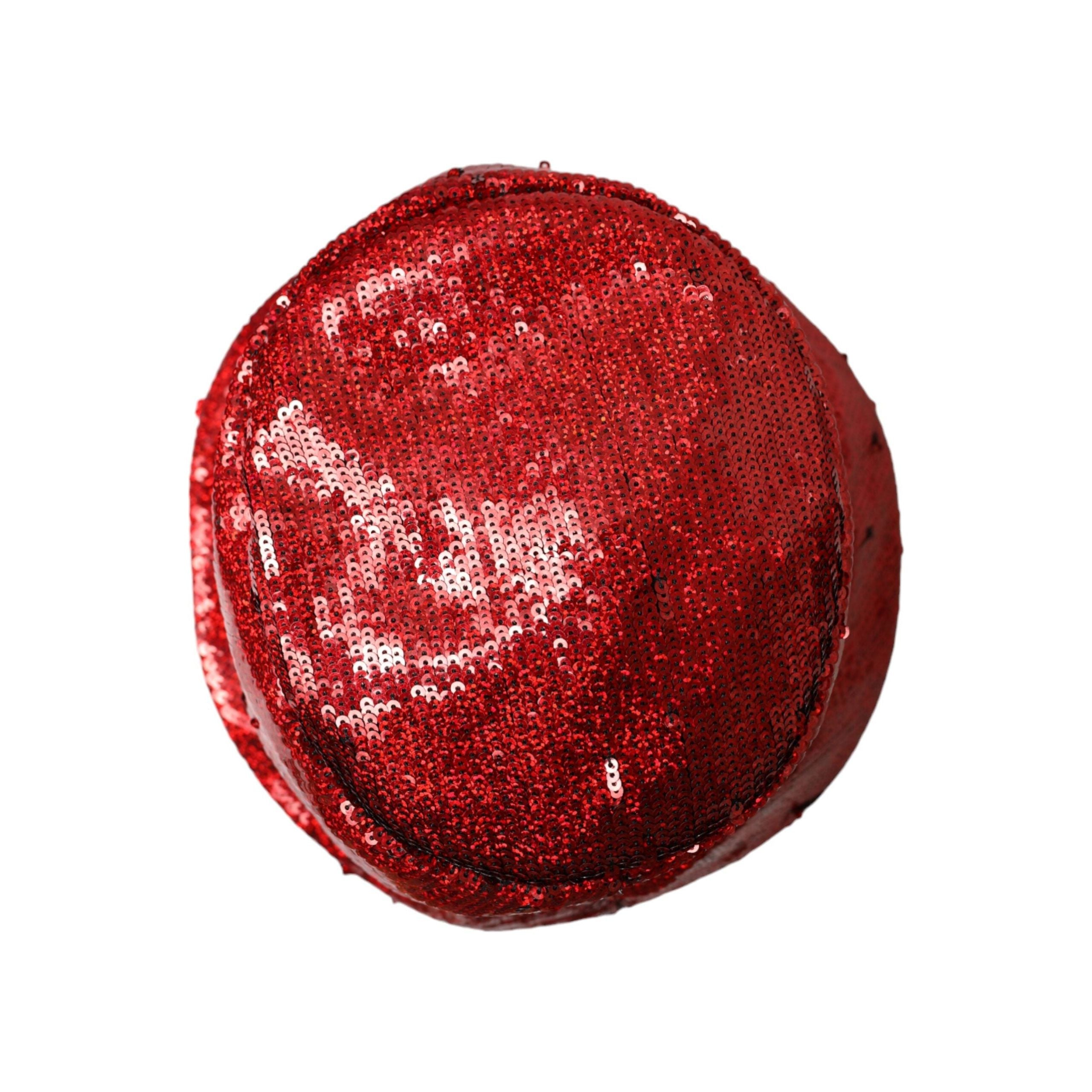 Dolce & Gabbana Red Sequined Nylon Bucket Hat
