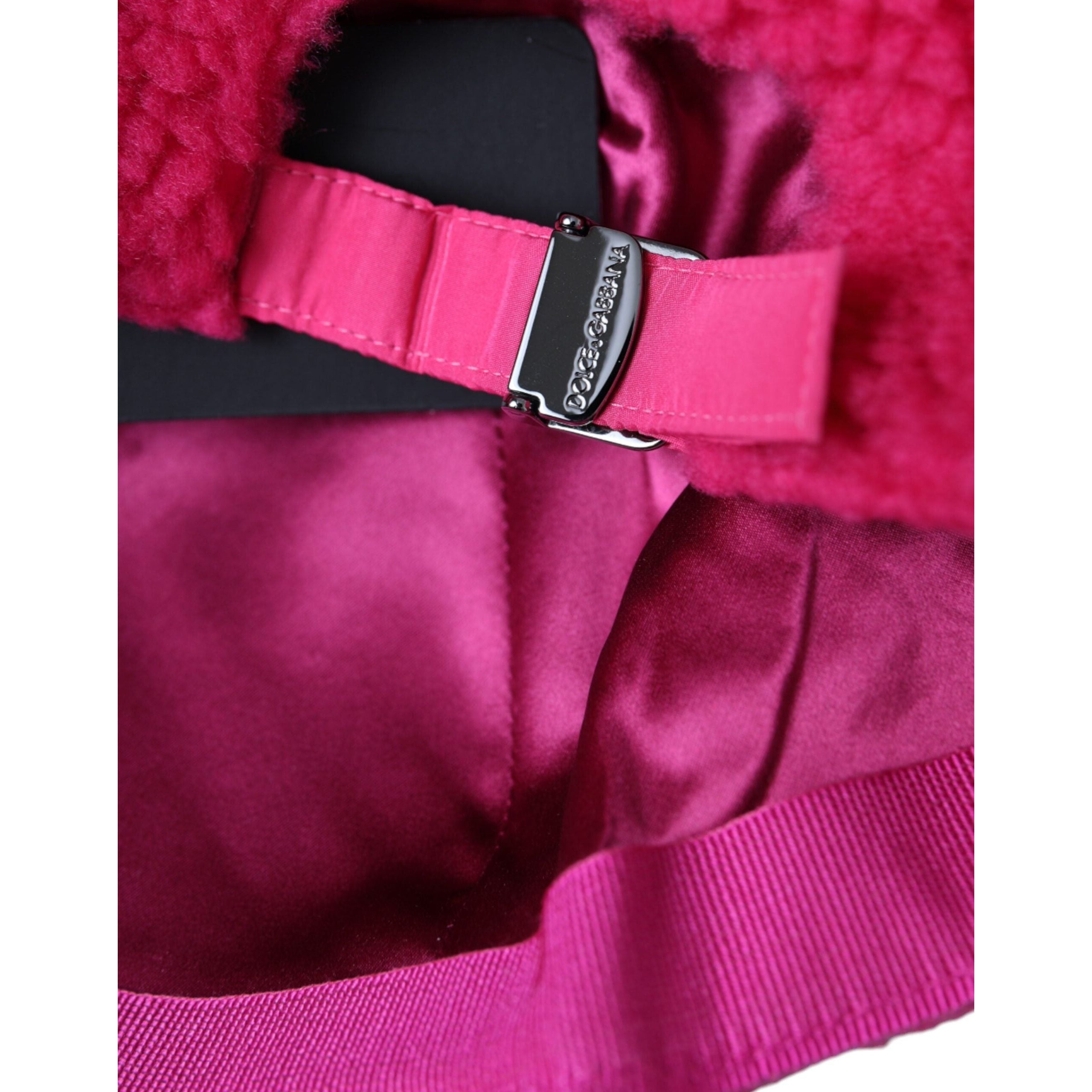 Dolce & Gabbana Pink Fleece Plush Baseball Hat