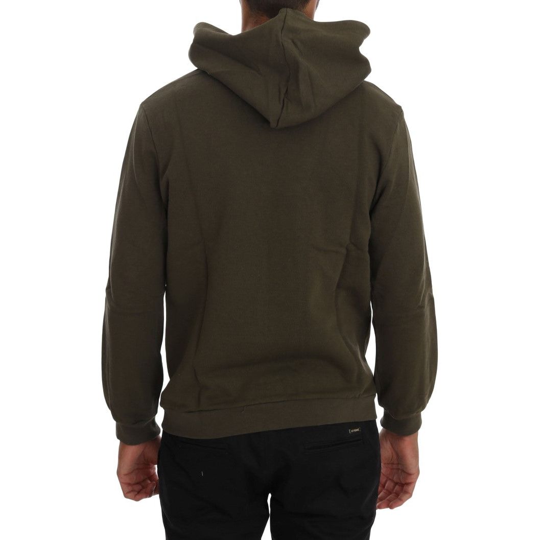 Daniele Alessandrini Green Cotton Hooded Sweater
