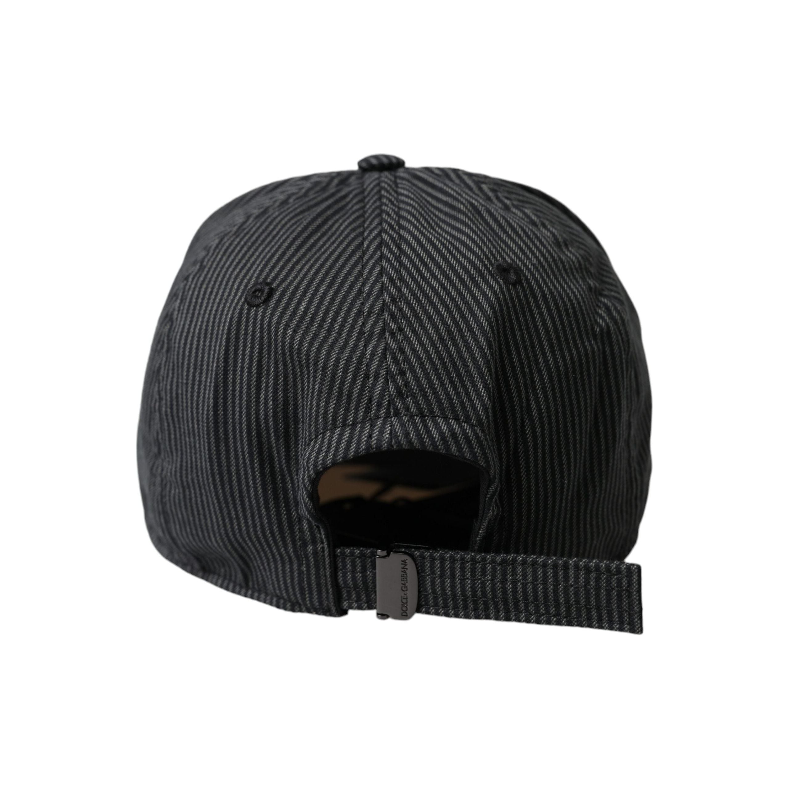 Dolce & Gabbana Black Cotton Embellished Baseball Hat