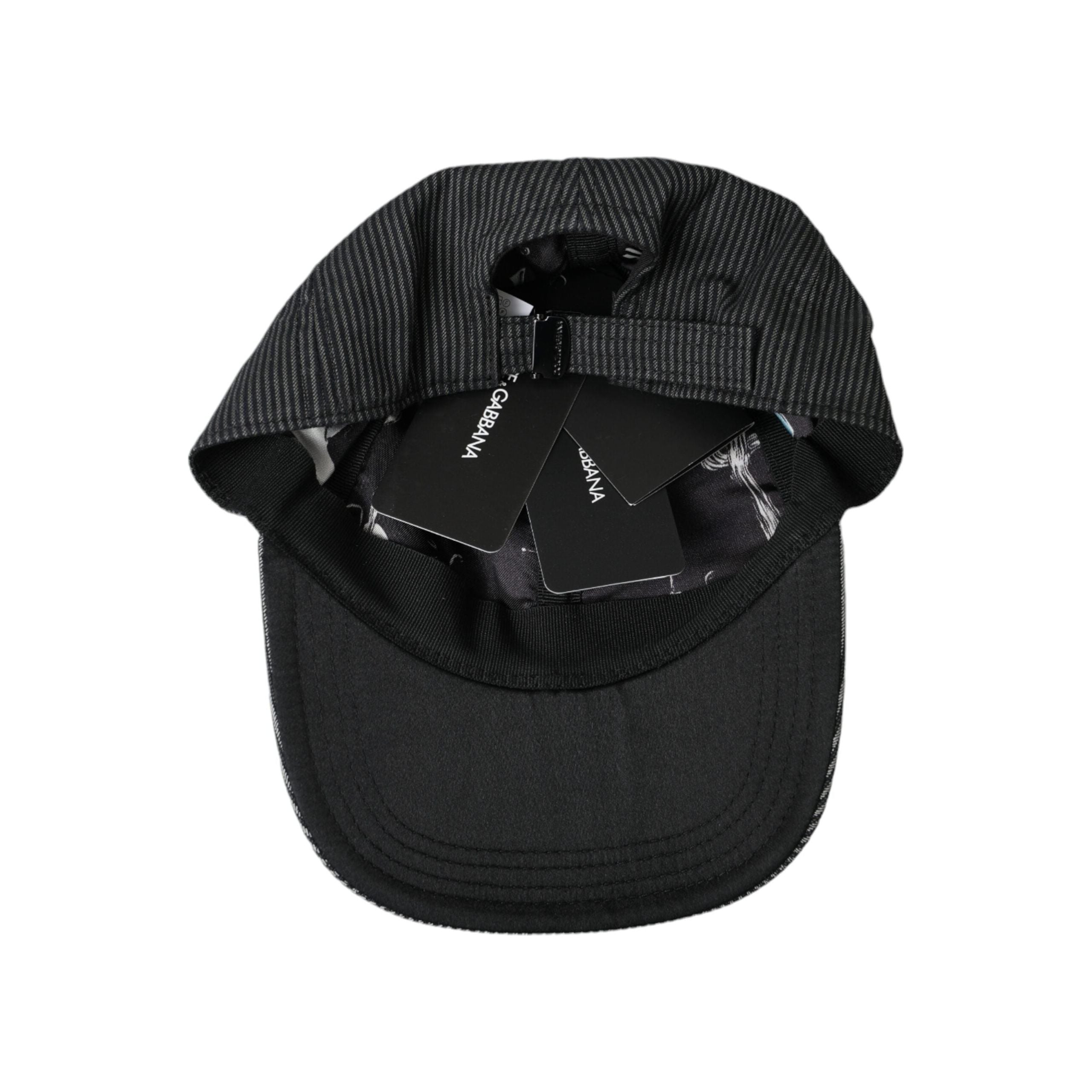 Dolce & Gabbana Black Cotton Embellished Baseball Hat