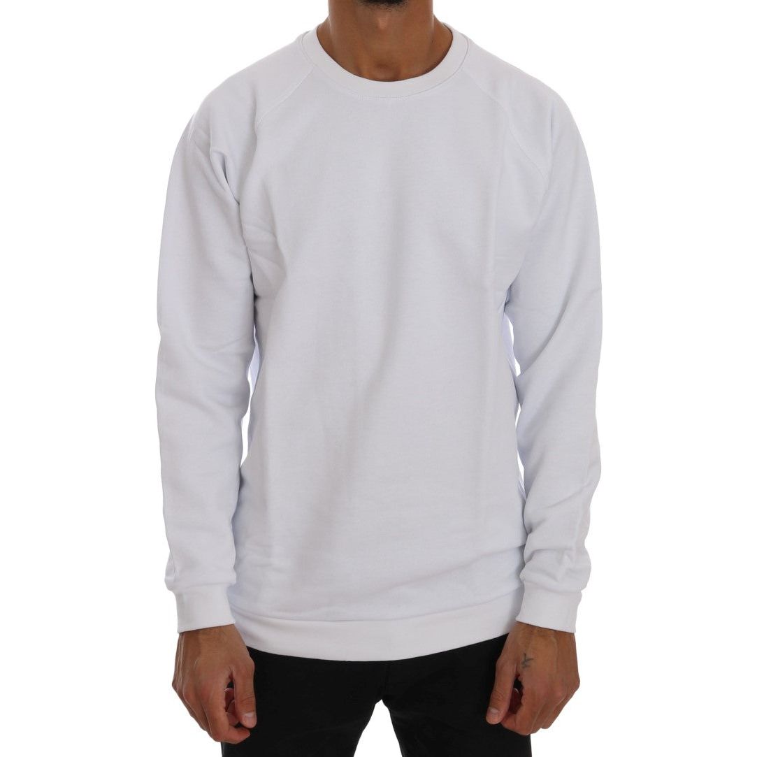 Daniele Alessandrini White Cotton Crewneck Sweater