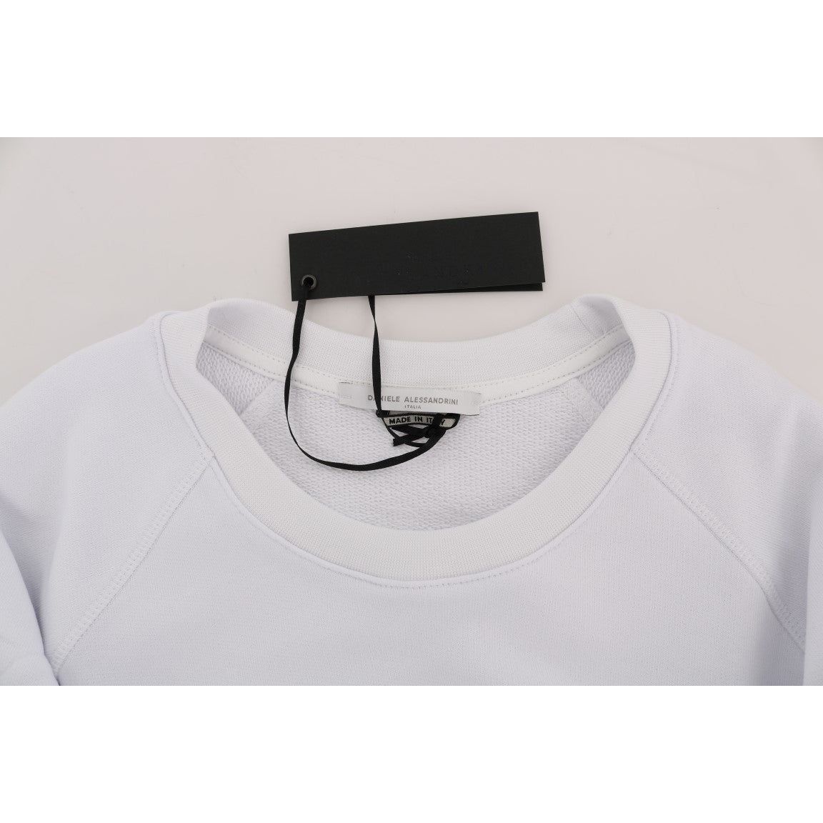 Daniele Alessandrini White Cotton Crewneck Sweater