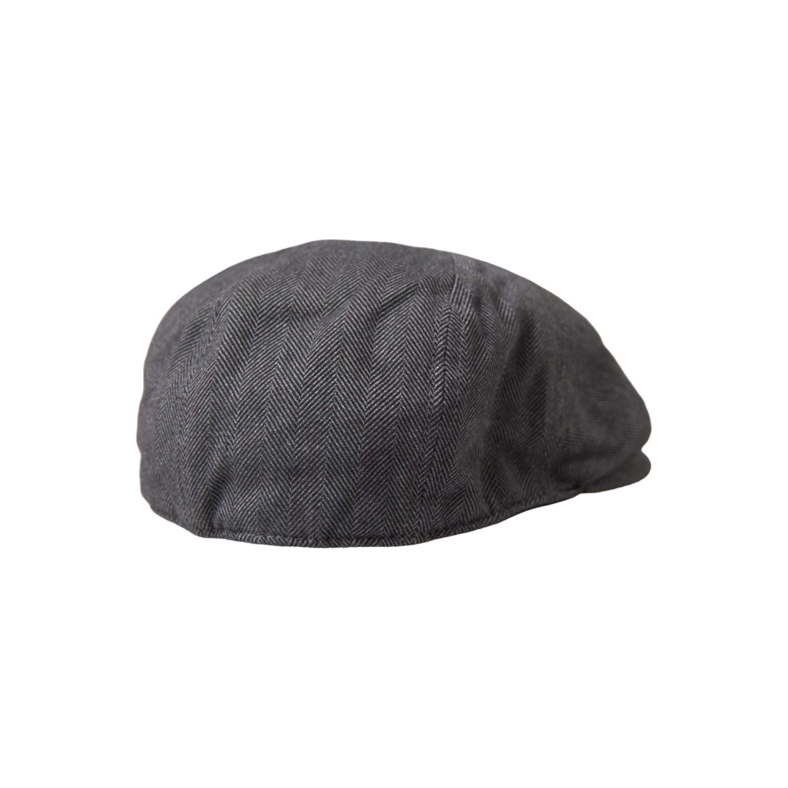 Dolce & Gabbana Gray Herringbone Wool Newsboy Hat