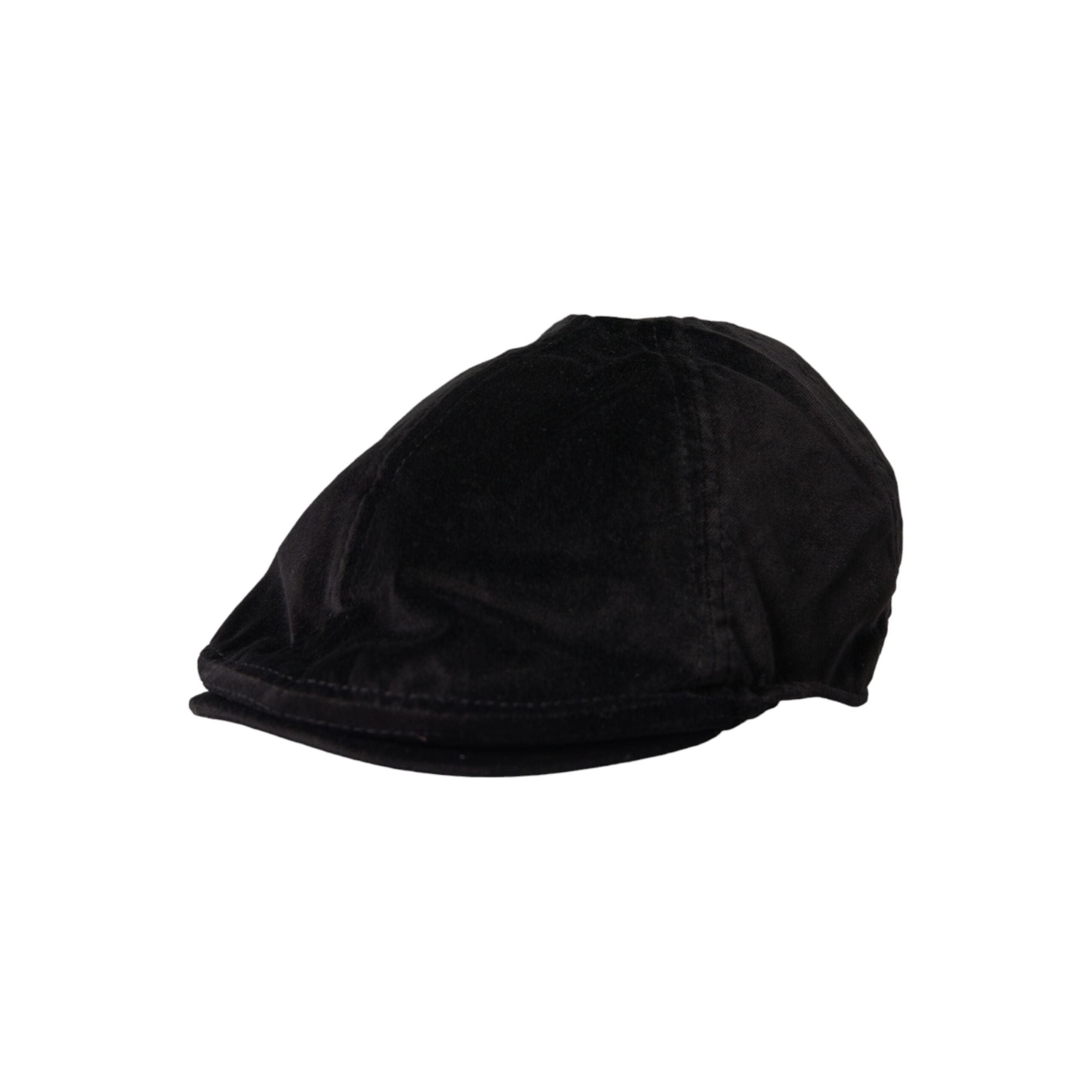 Dolce & Gabbana Black Crown Cotton Newsboy Hat