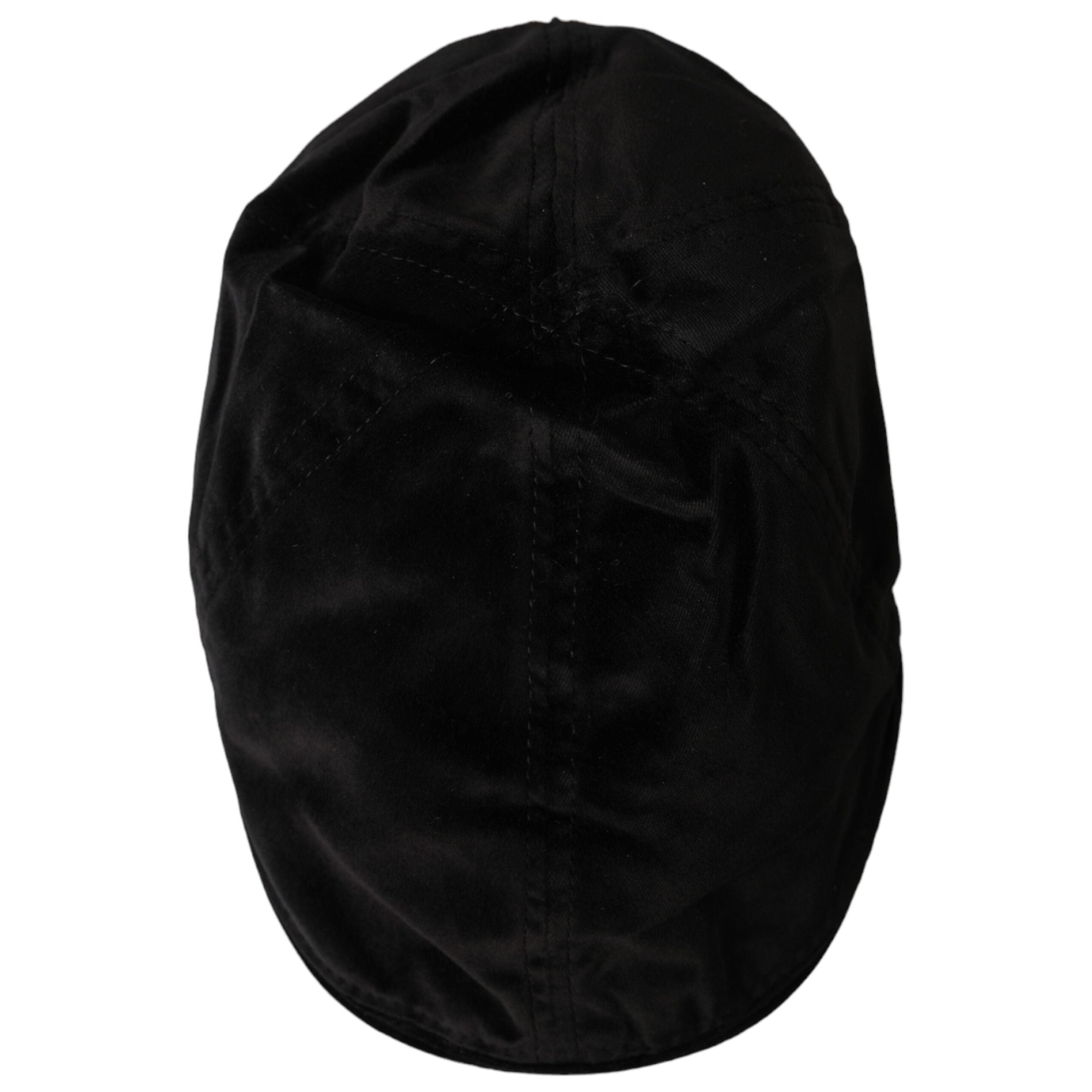 Dolce & Gabbana Black Crown Cotton Newsboy Hat