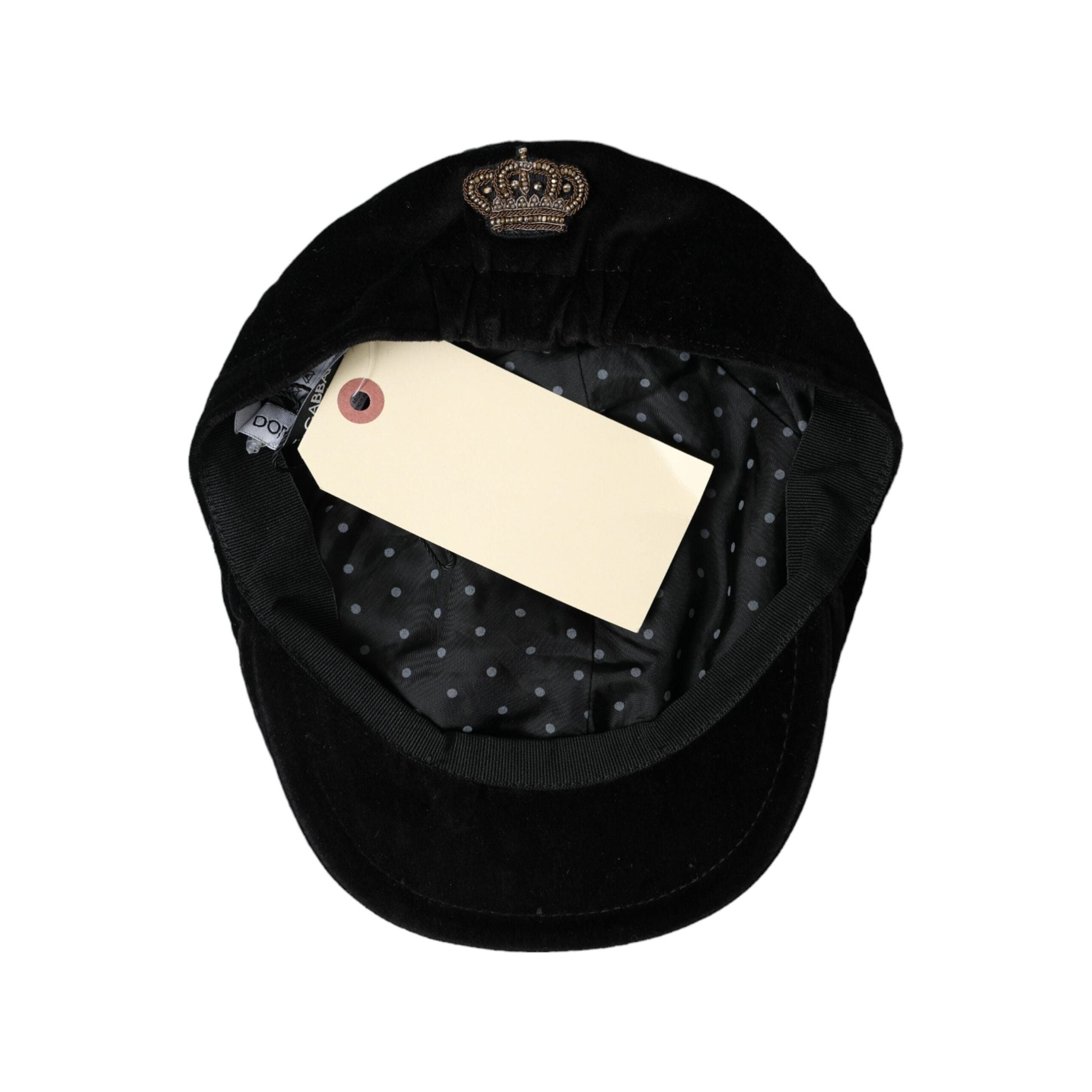 Dolce & Gabbana Black Crown Cotton Newsboy Hat