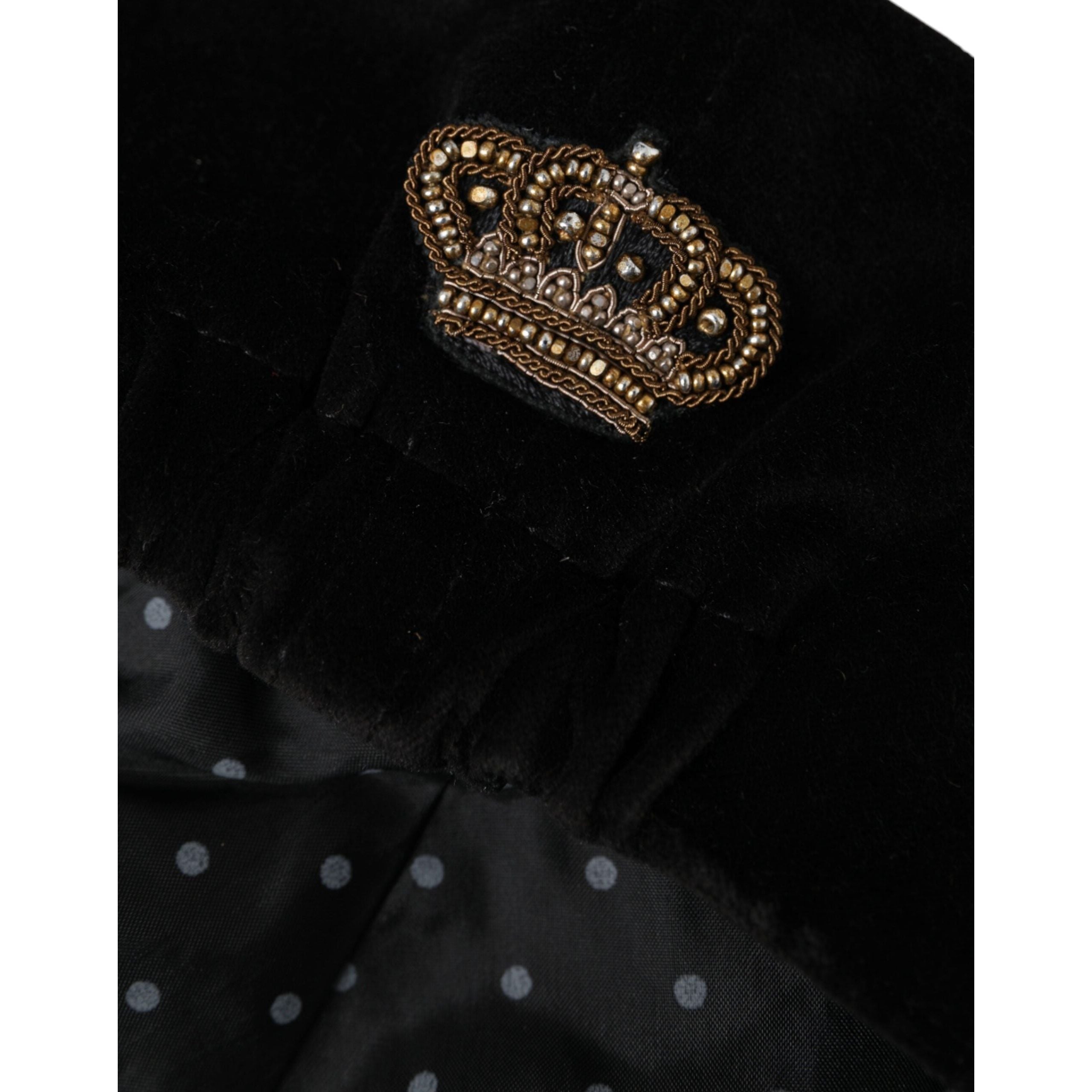 Dolce & Gabbana Black Crown Cotton Newsboy Hat