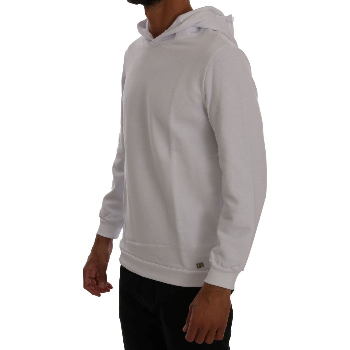 Daniele Alessandrini White Cotton Hooded Sweater