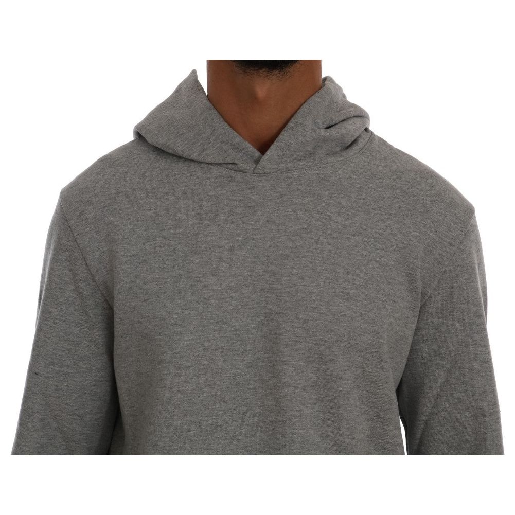 Daniele Alessandrini Gray Cotton Hooded Sweater