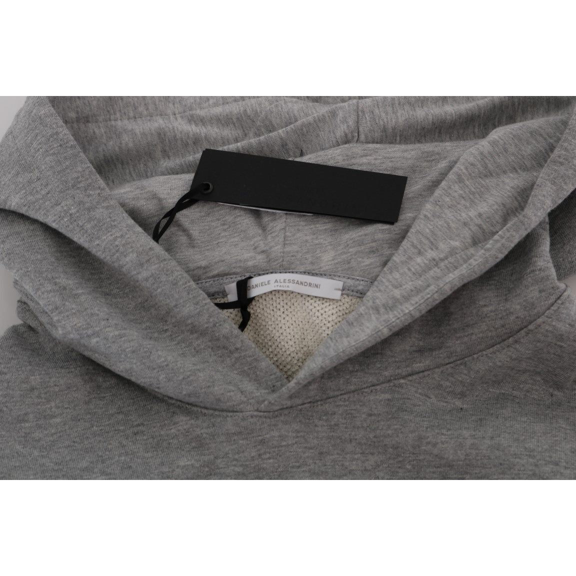 Daniele Alessandrini Gray Cotton Hooded Sweater