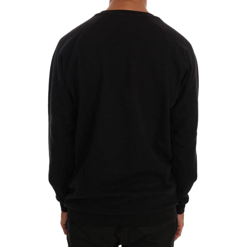 Daniele Alessandrini Black Cotton Crewneck Sweater