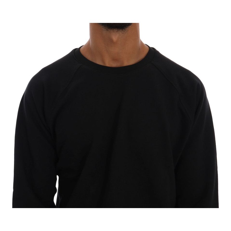 Daniele Alessandrini Black Cotton Crewneck Sweater