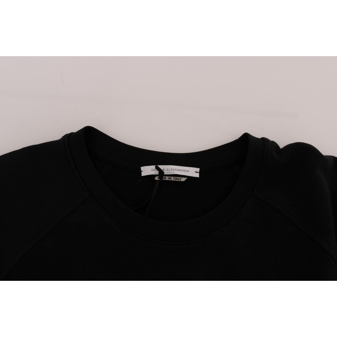 Daniele Alessandrini Black Cotton Crewneck Sweater