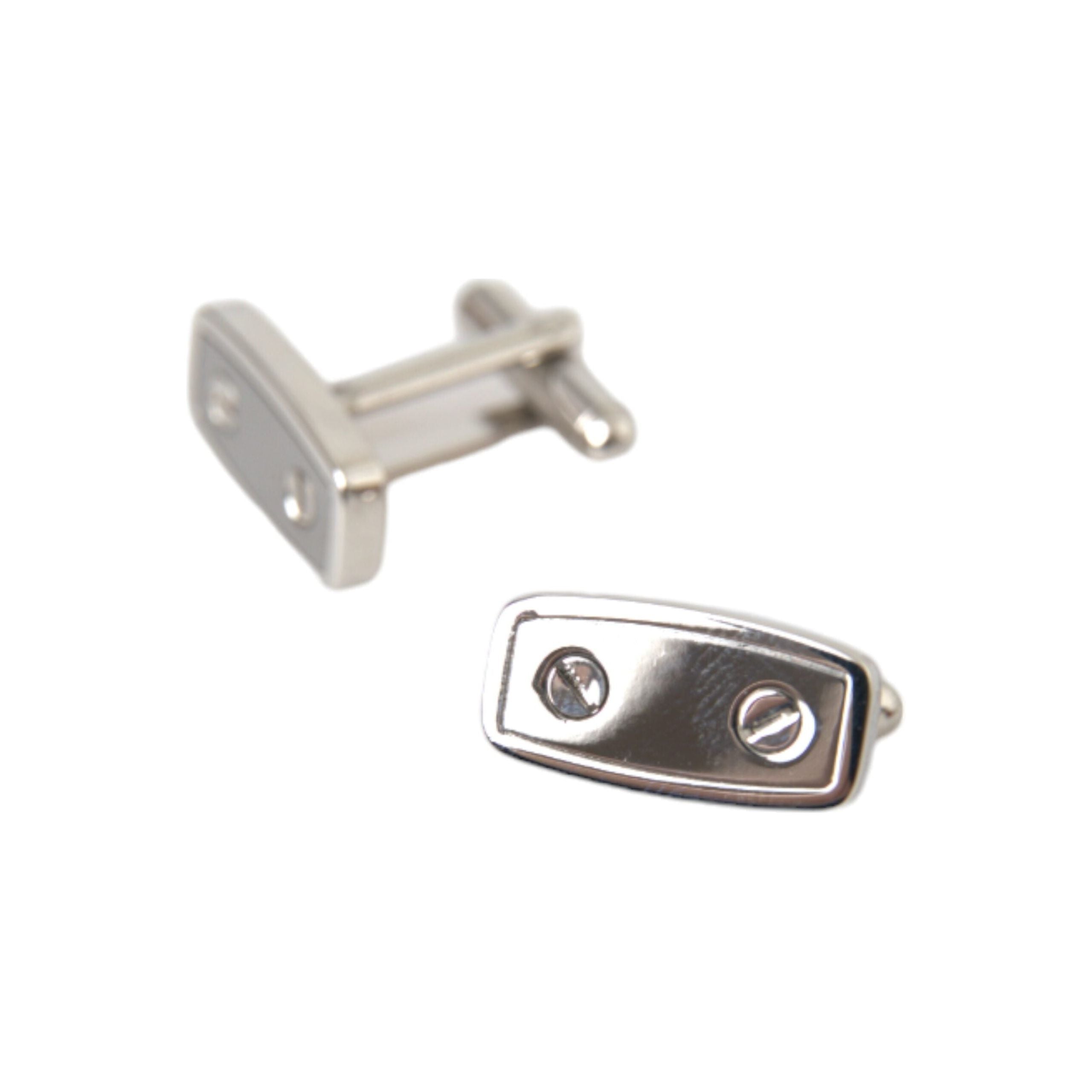 Dolce & Gabbana Silver Plated Metal Brass Pin Cufflinks