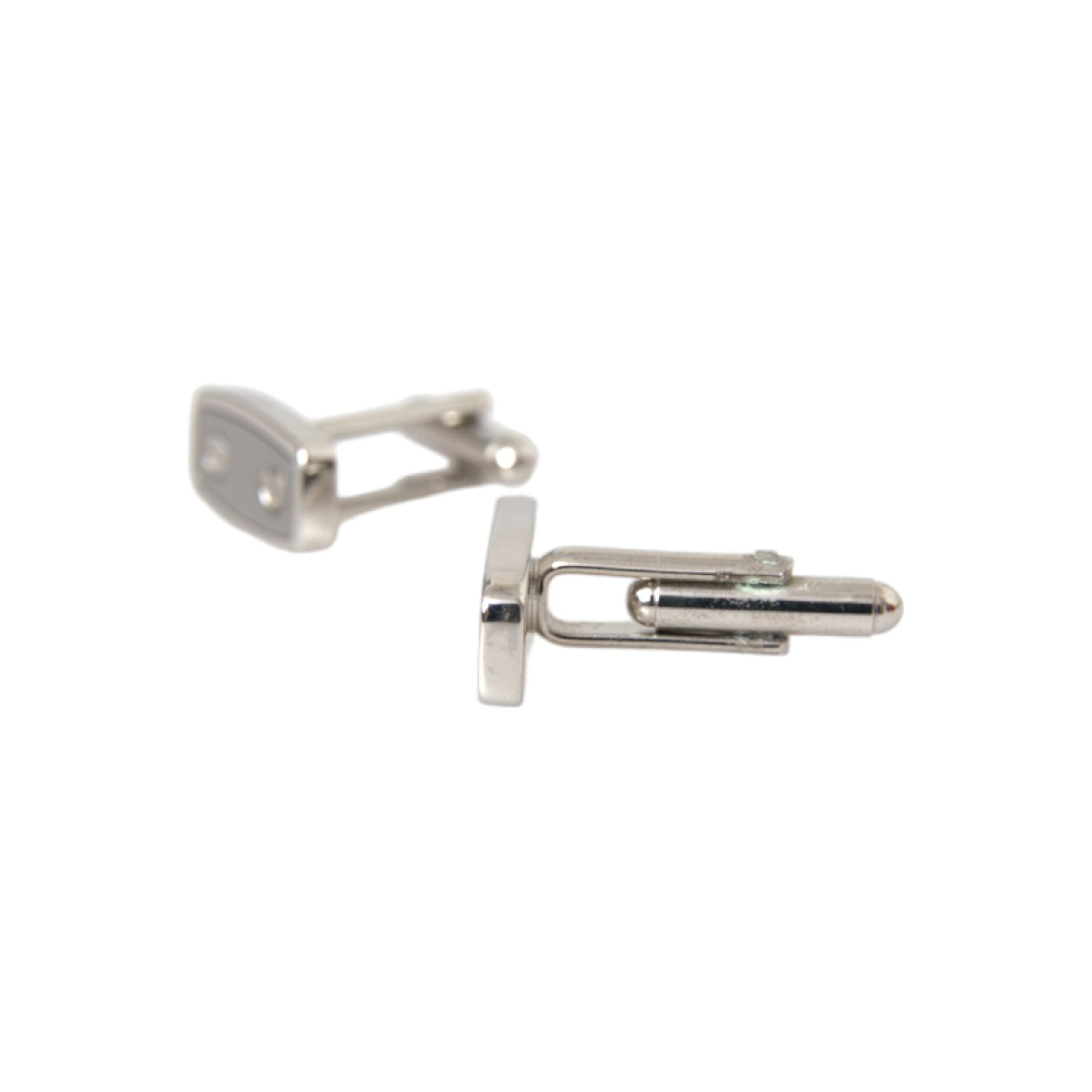 Dolce & Gabbana Silver Plated Metal Brass Pin Cufflinks