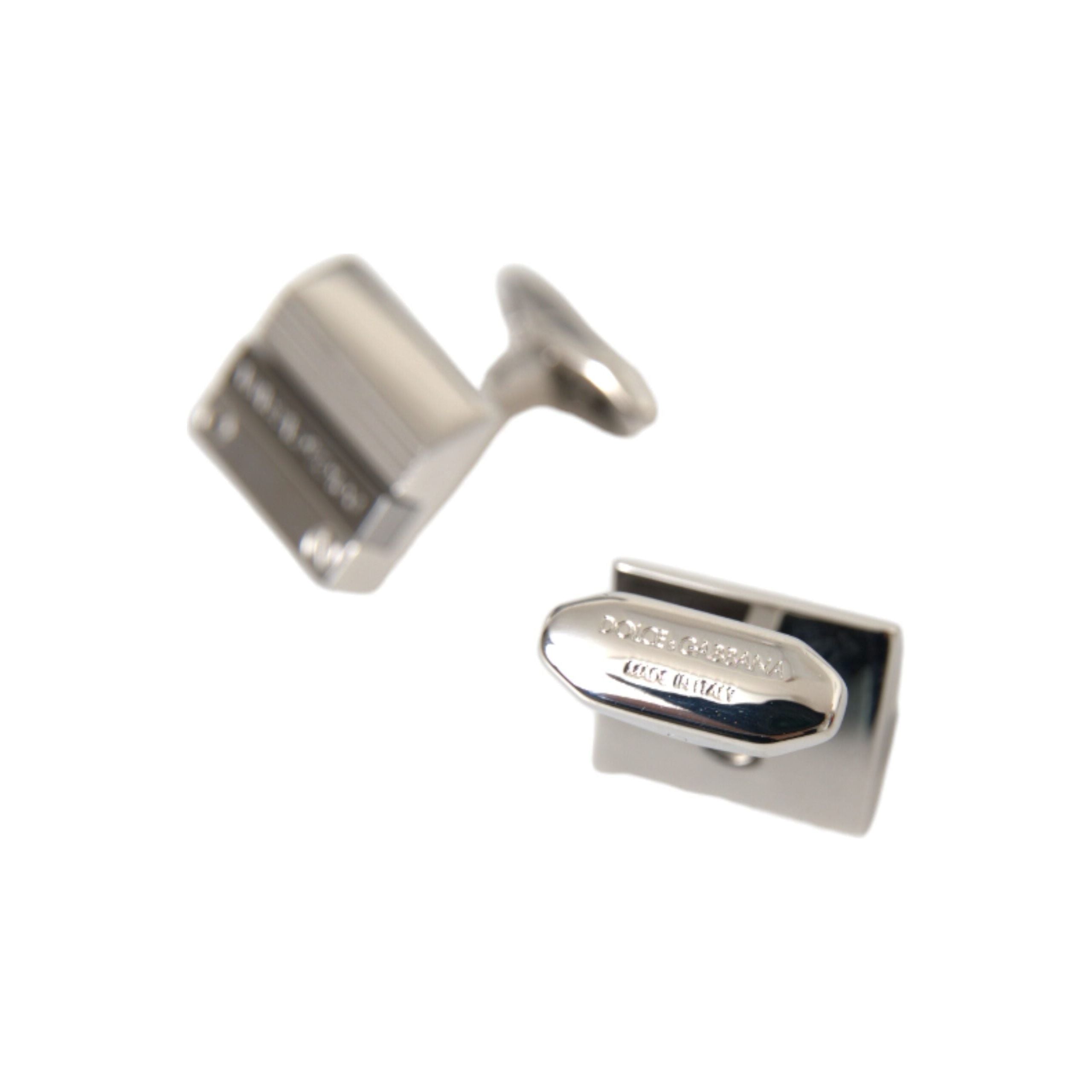 Dolce & Gabbana Silver Plated Metal Brass DG Logo Cufflinks