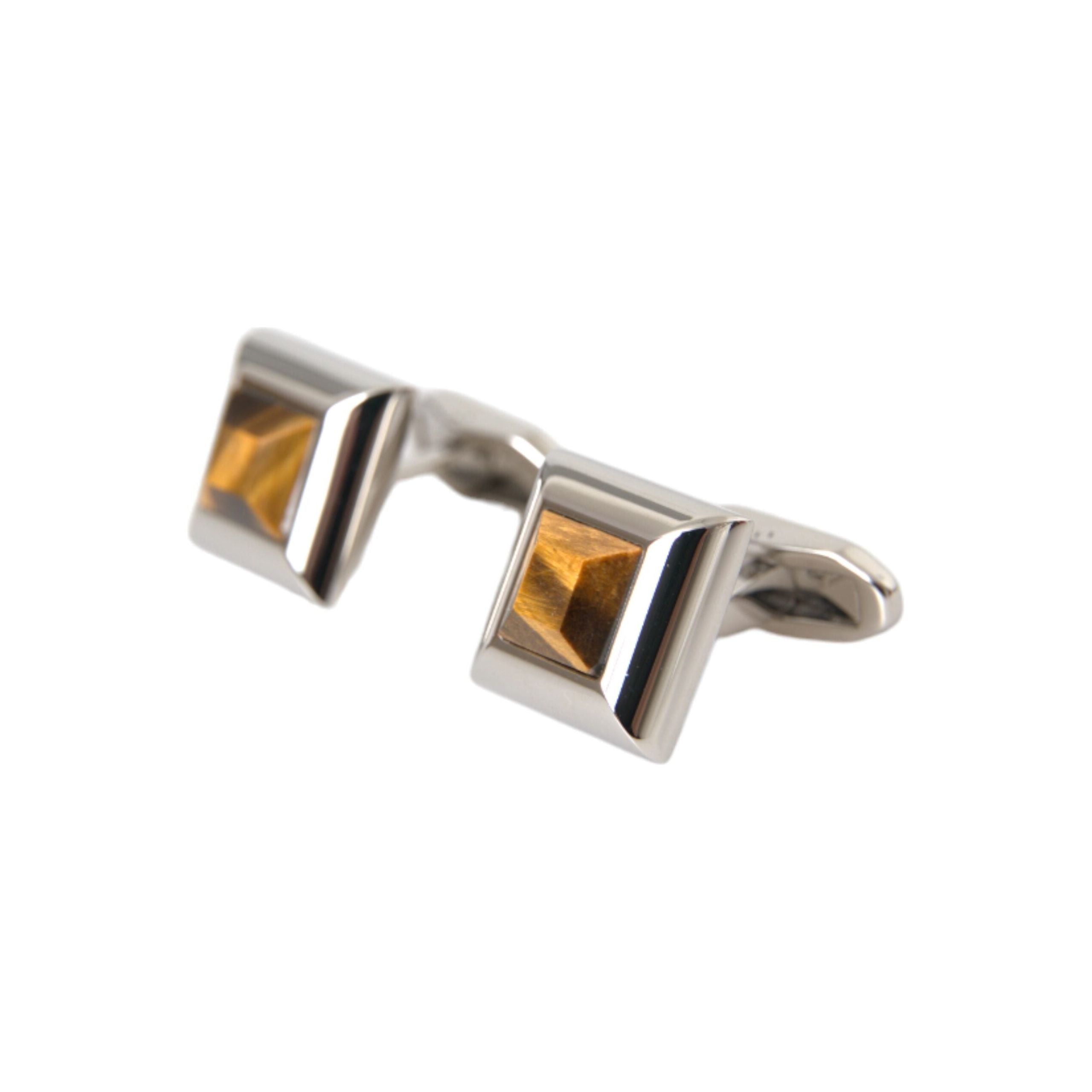 Dolce & Gabbana Silver Plated Brass Crystal Cufflinks