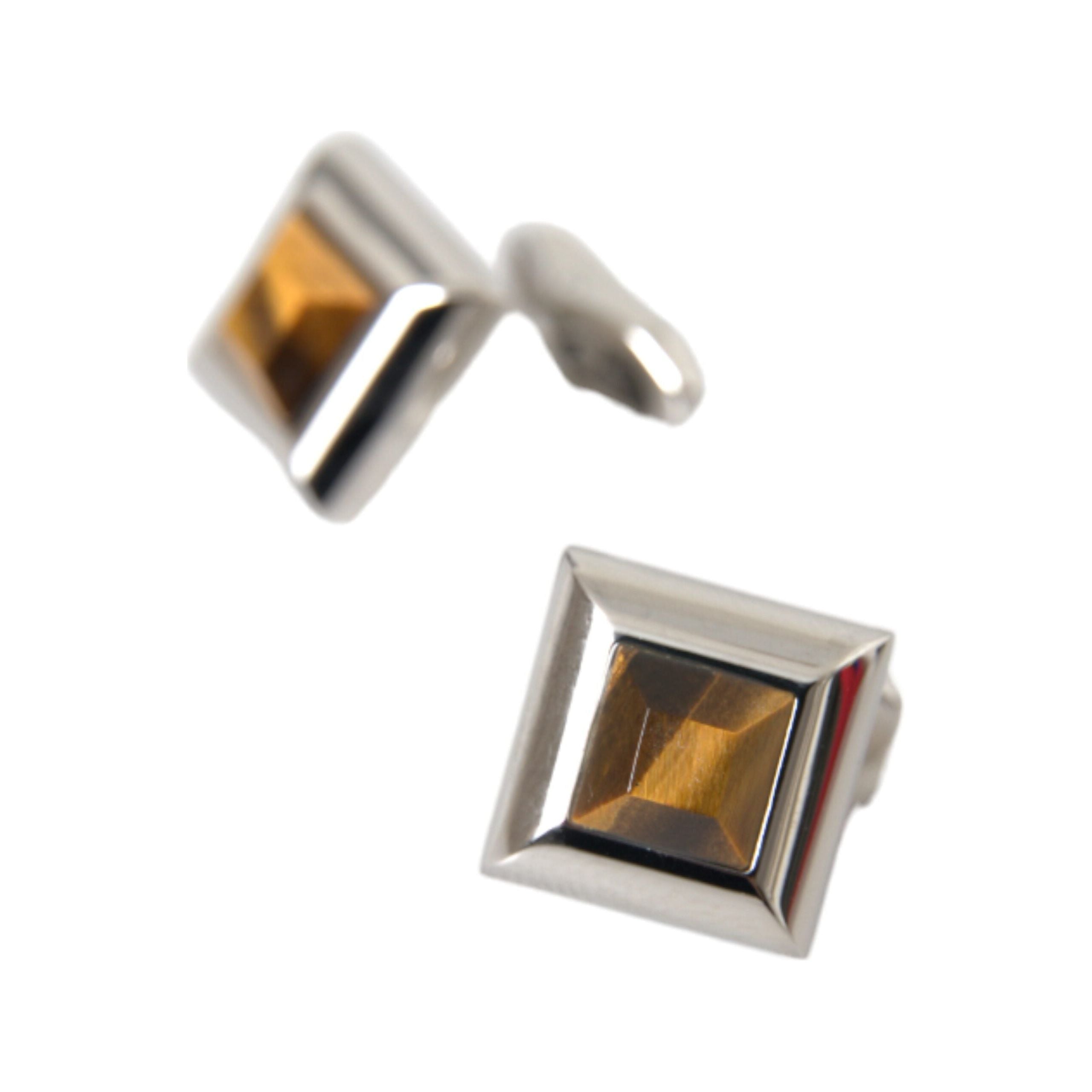Dolce & Gabbana Silver Plated Brass Crystal Cufflinks