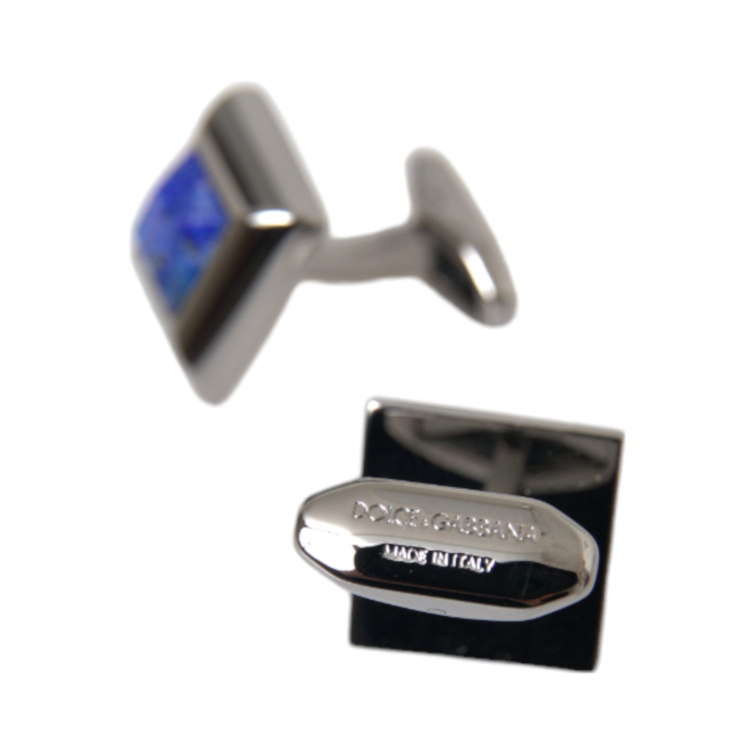 Dolce & Gabbana Silver Plated Brass Crystal Cufflinks
