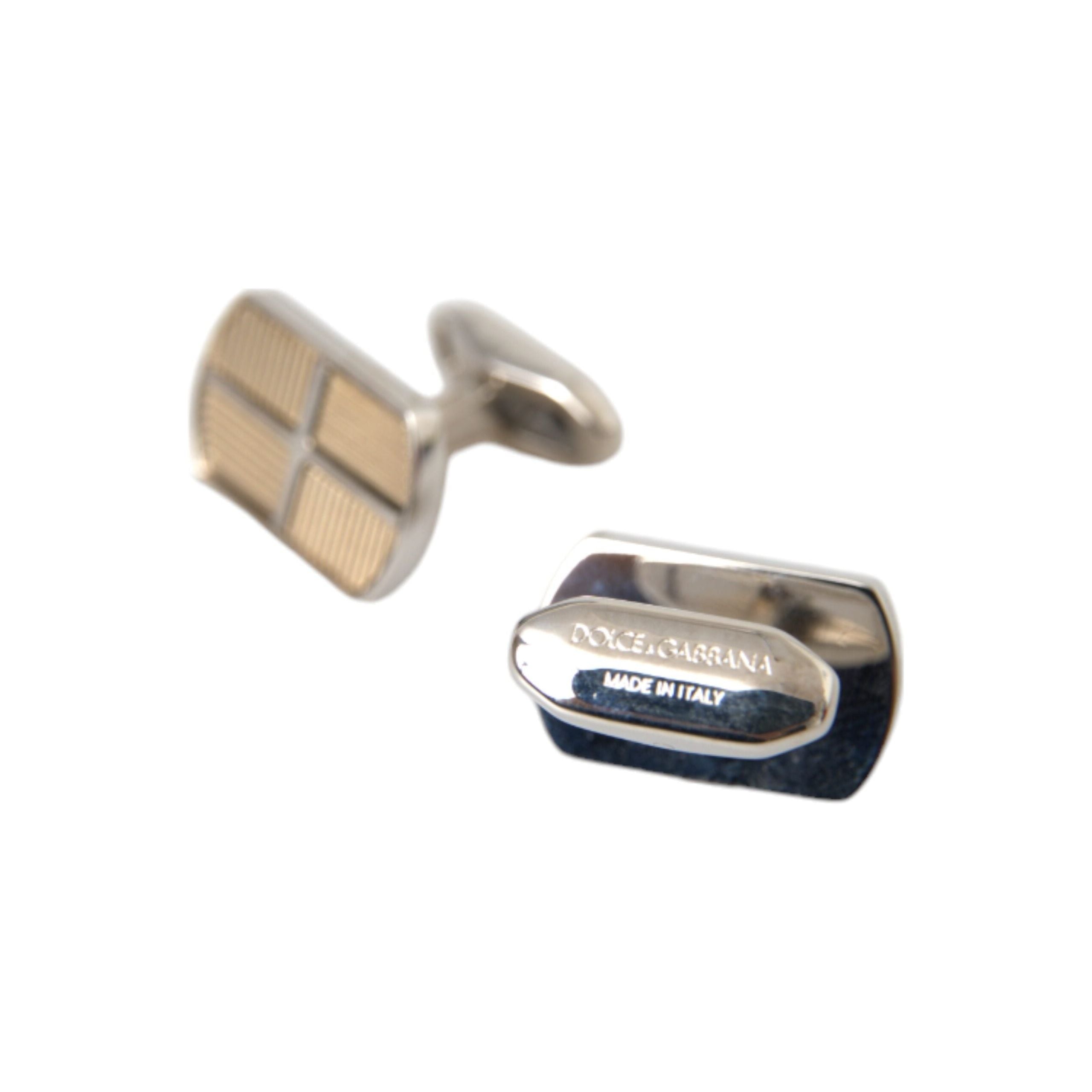 Dolce & Gabbana Silver Gold Plated Metal Brass Cufflinks