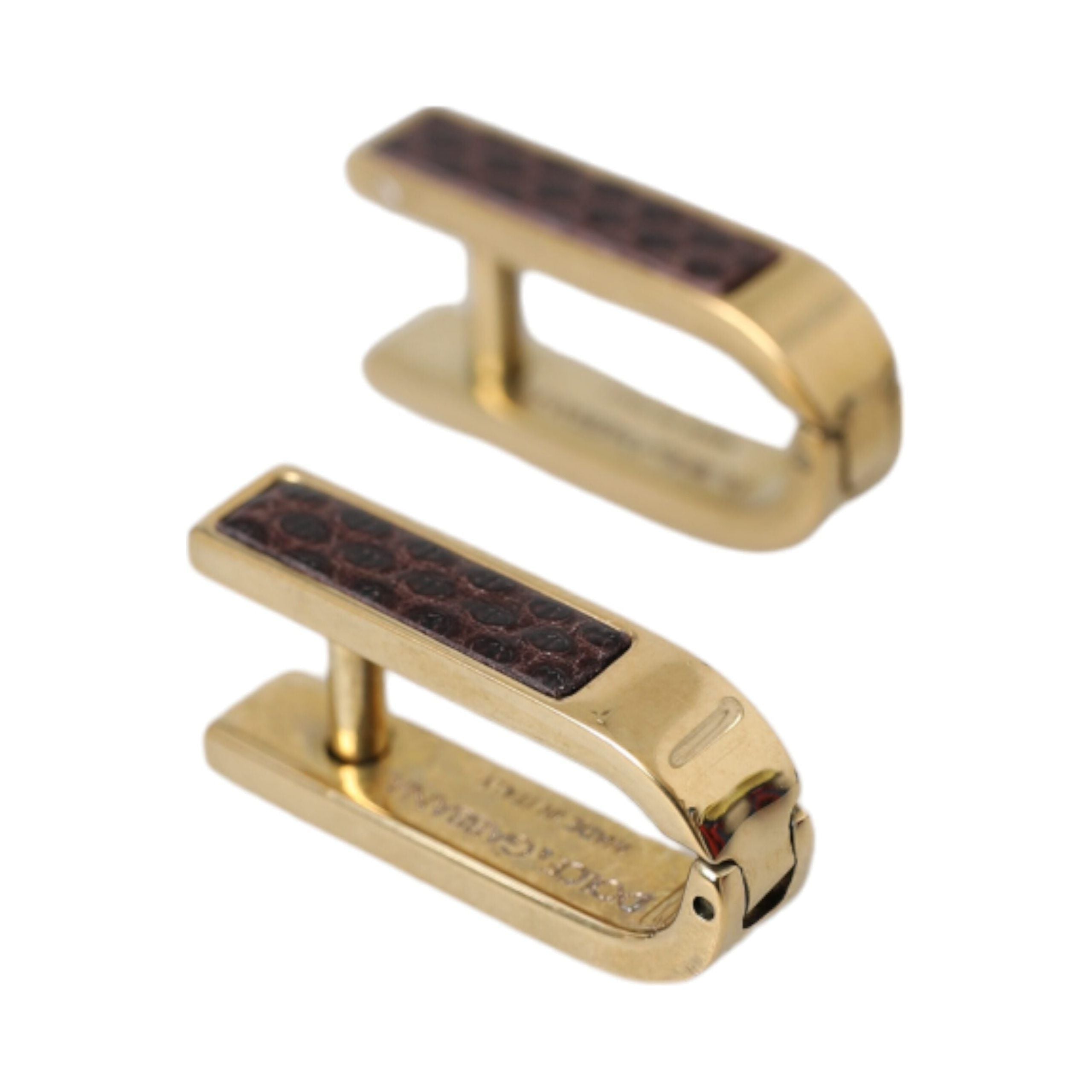 Dolce & Gabbana Gold Plated Metal Brass Pin Cufflinks