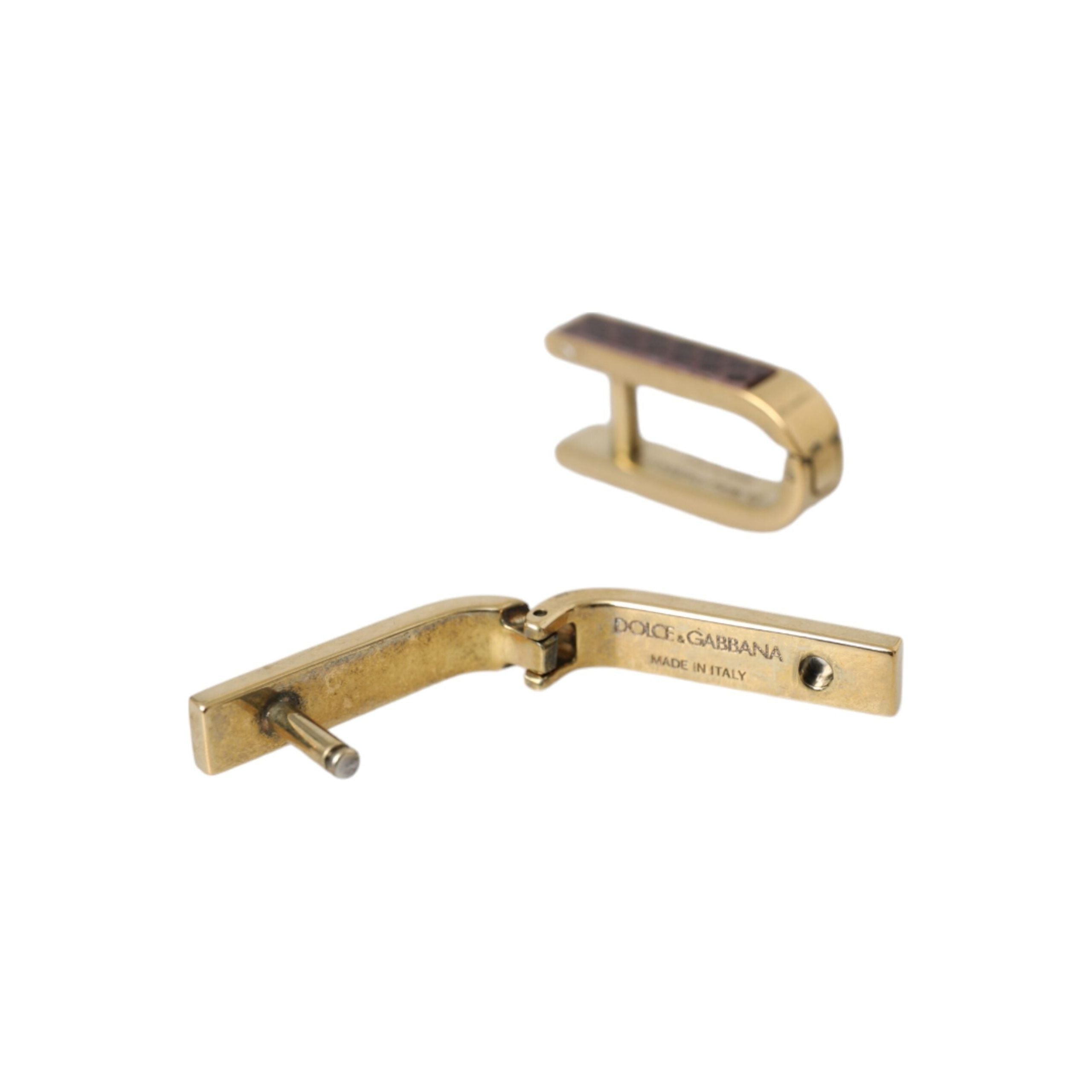 Dolce & Gabbana Gold Plated Metal Brass Pin Cufflinks