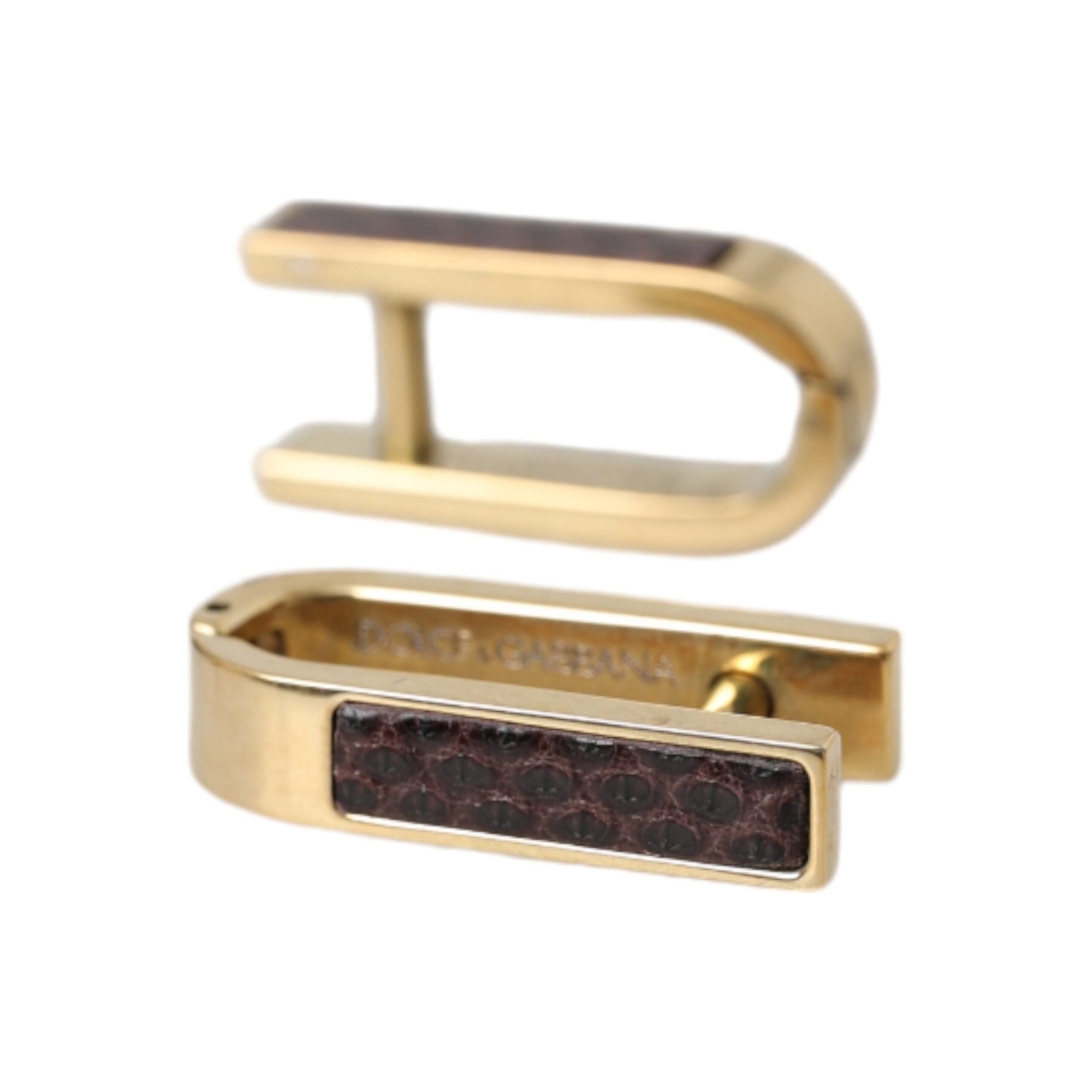 Dolce & Gabbana Gold Plated Metal Brass Pin Cufflinks