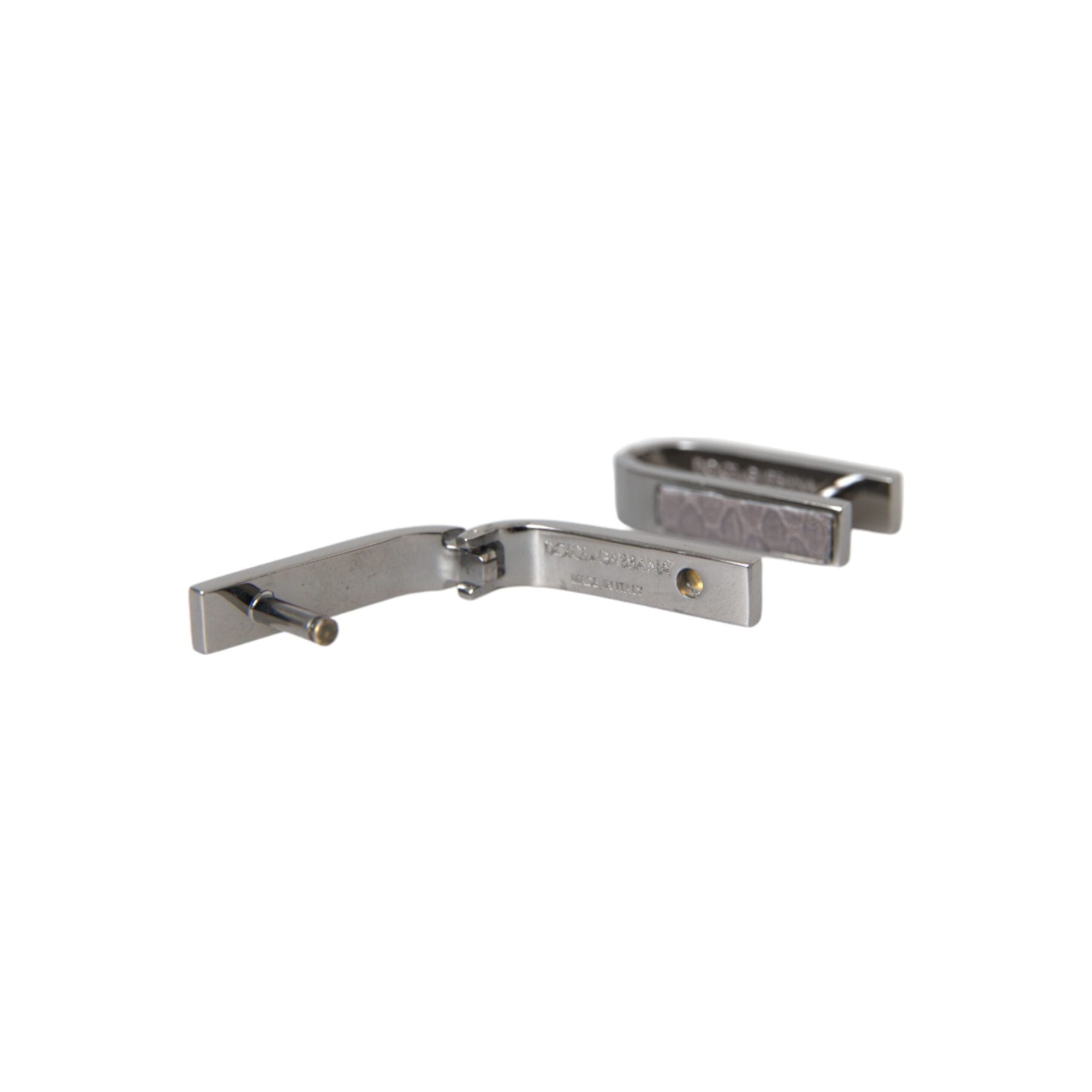 Dolce & Gabbana Silver Plated Metal Brass Pin Cufflinks