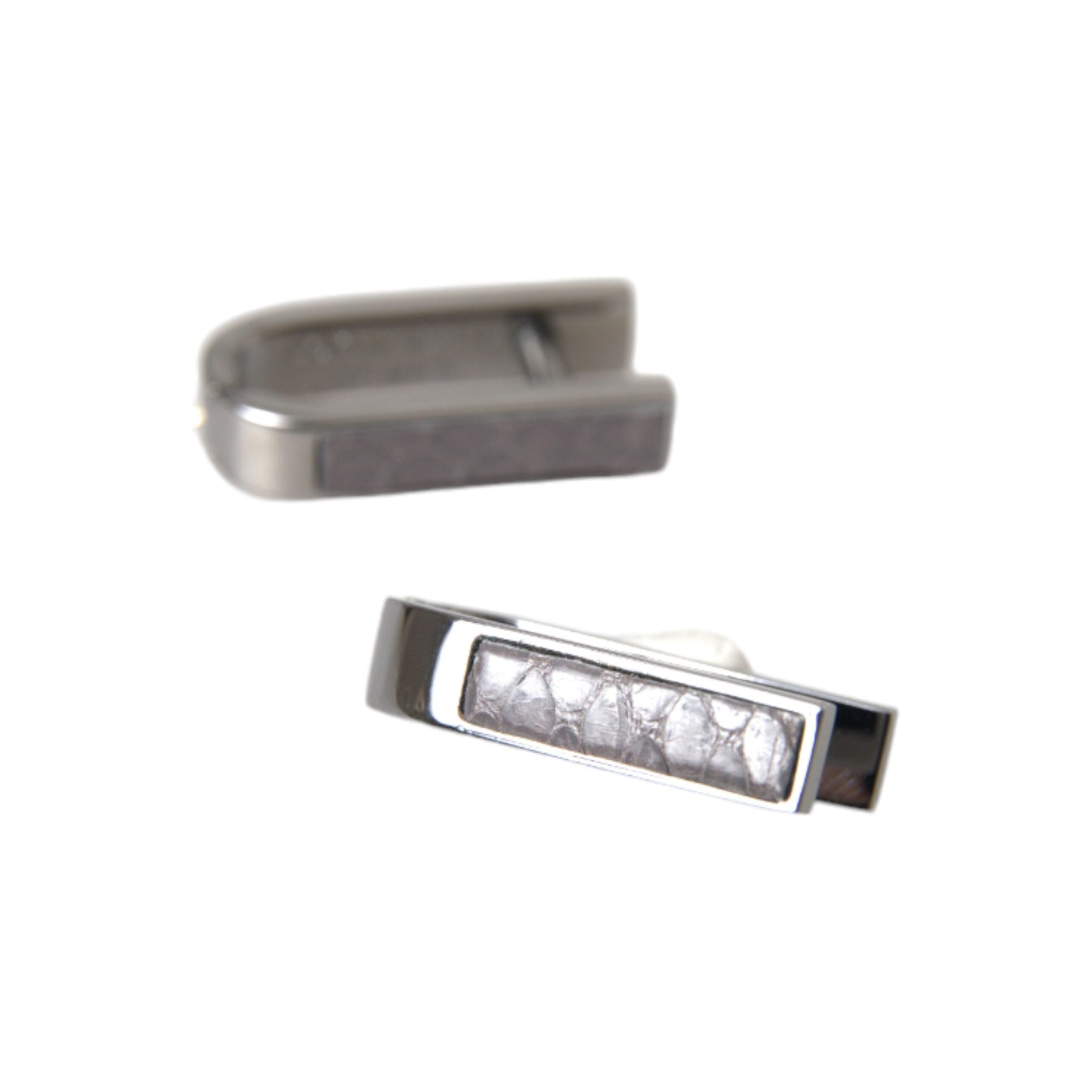 Dolce & Gabbana Silver Plated Metal Brass Pin Cufflinks
