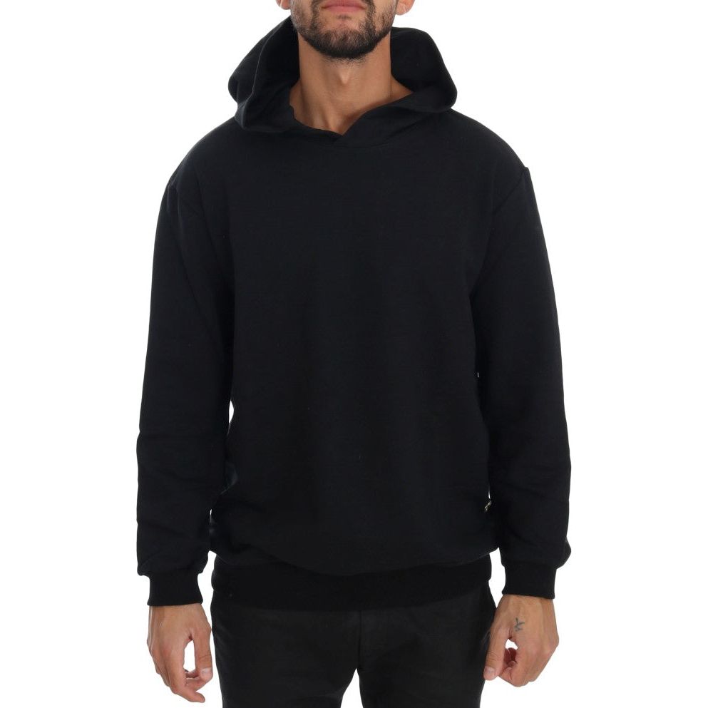 Daniele Alessandrini Black Cotton Hooded Sweater