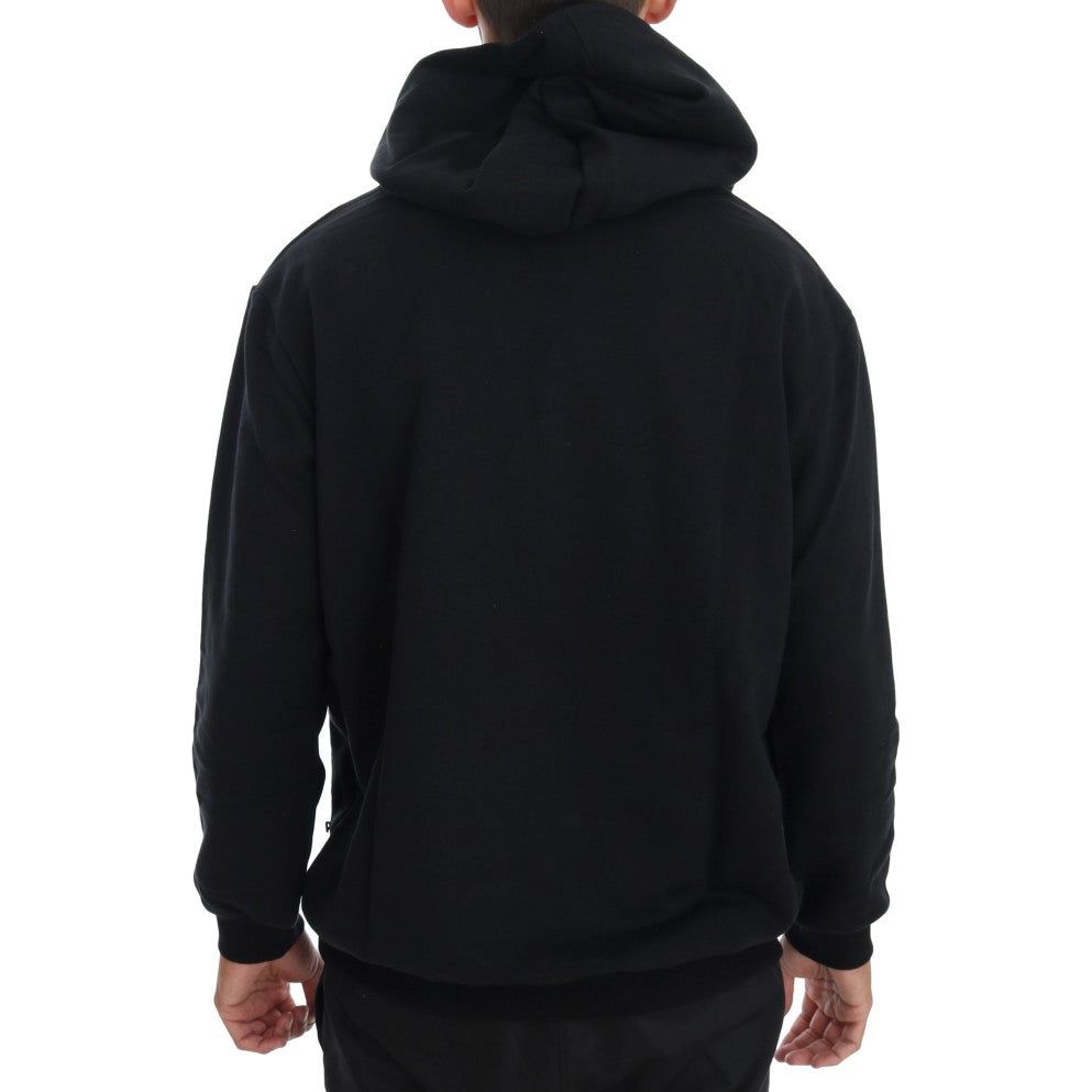 Daniele Alessandrini Black Cotton Hooded Sweater