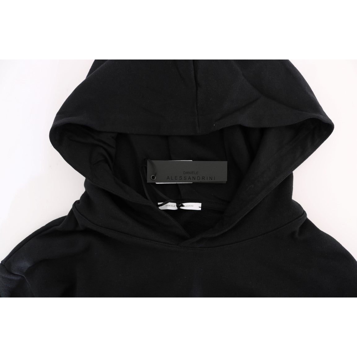 Daniele Alessandrini Black Cotton Hooded Sweater