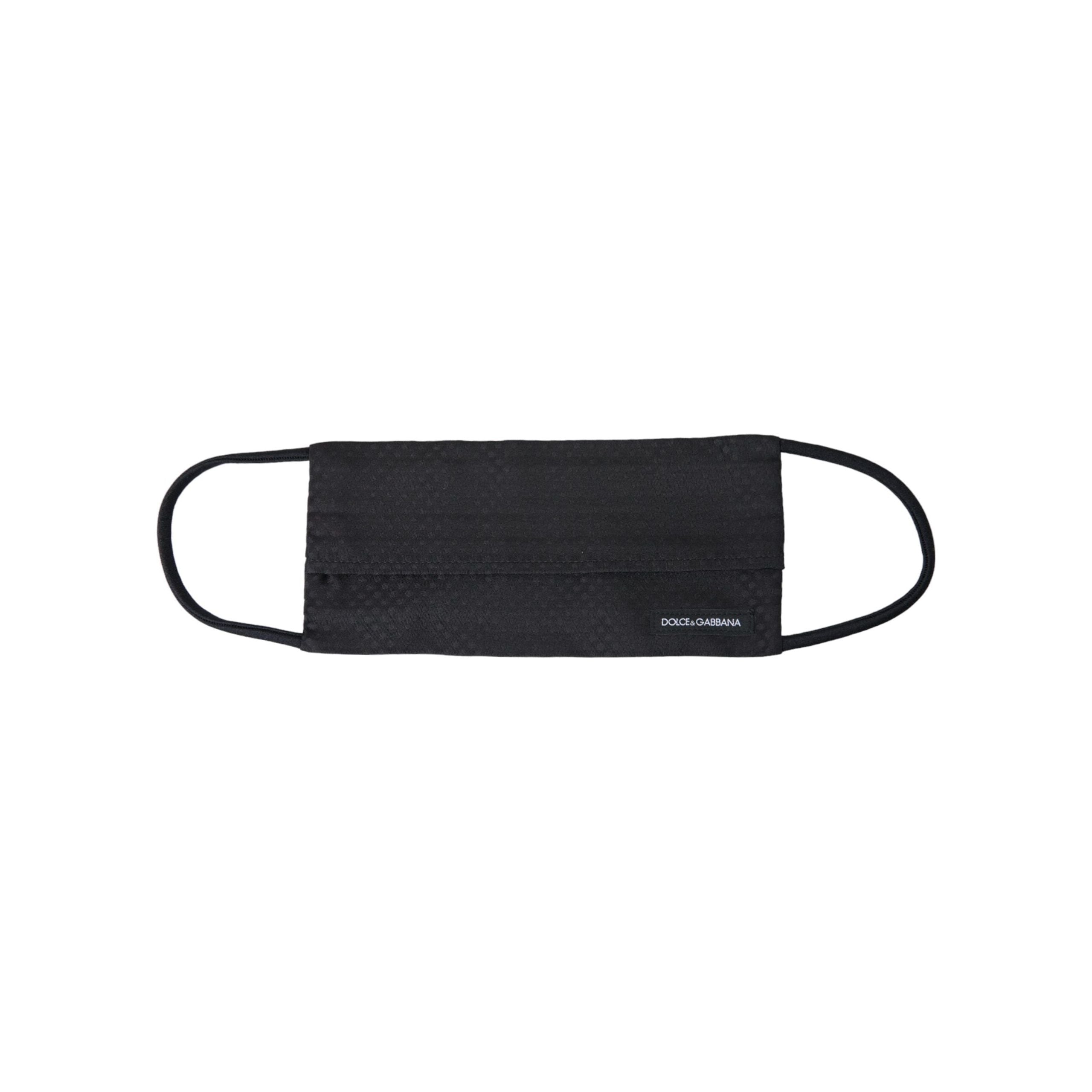 Dolce & Gabbana Black 100% Silk Adjustable Necktie Face Mask