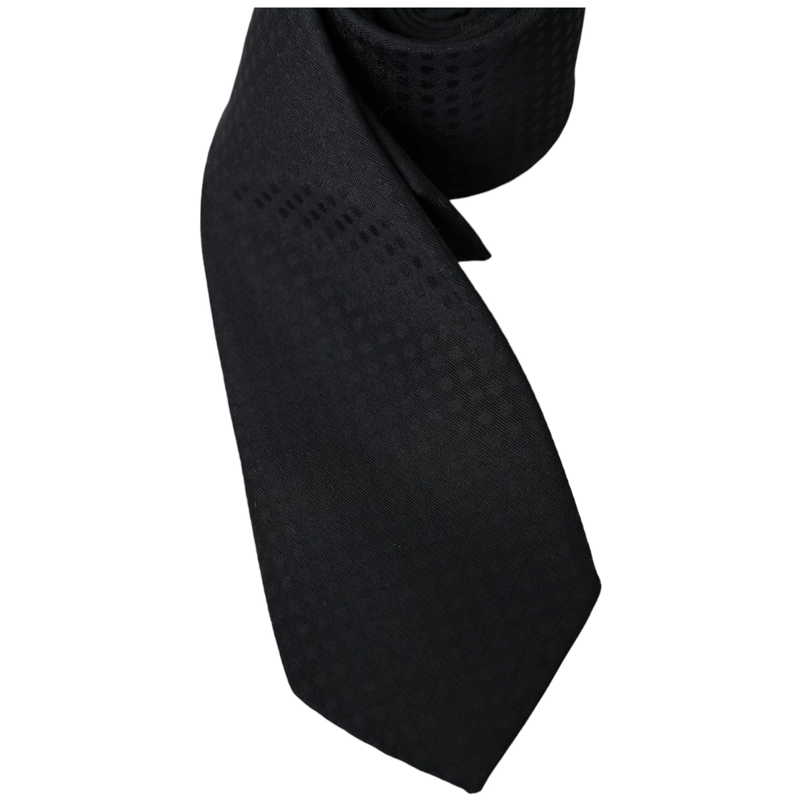 Dolce & Gabbana Black 100% Silk Adjustable Necktie Face Mask