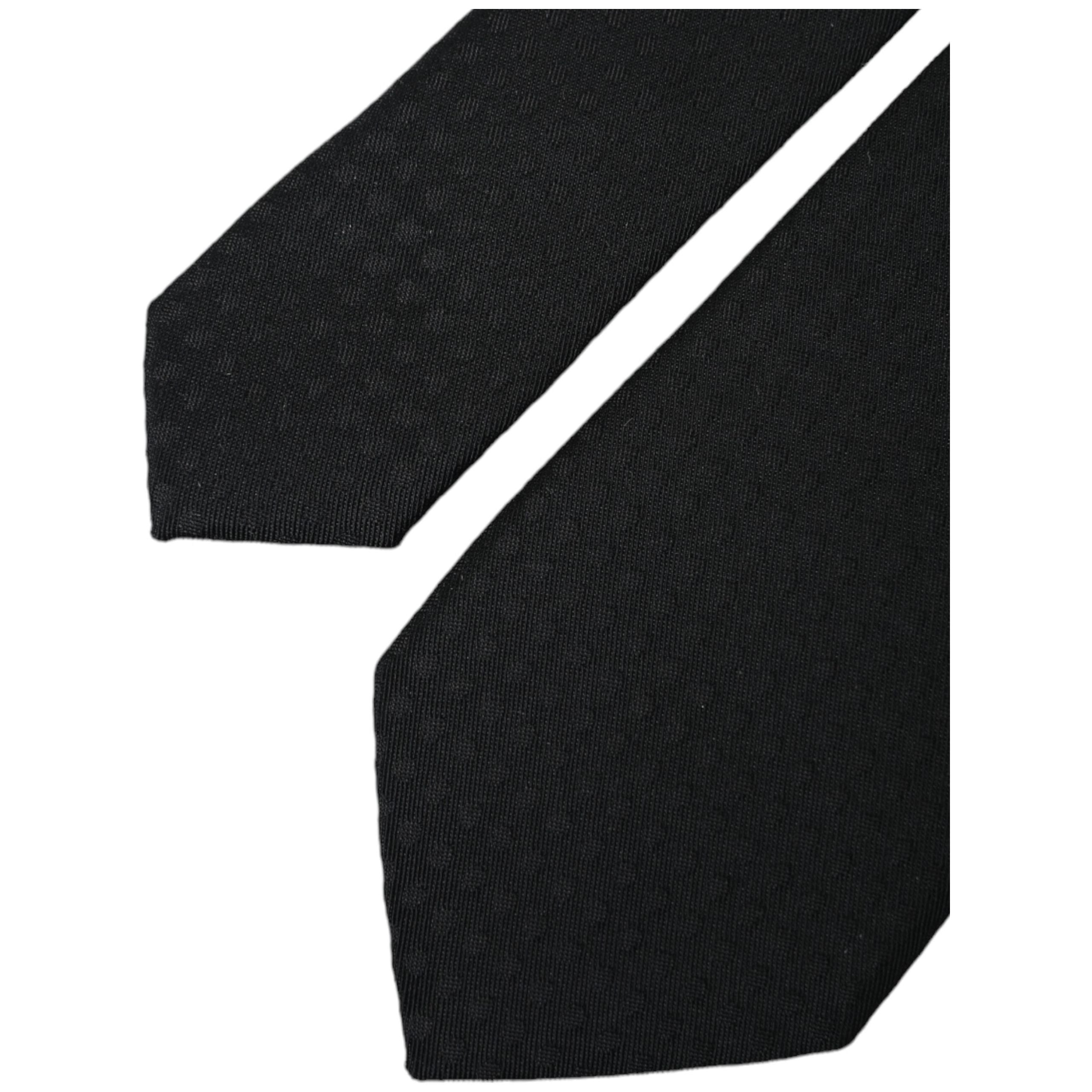 Dolce & Gabbana Black 100% Silk Adjustable Necktie Face Mask