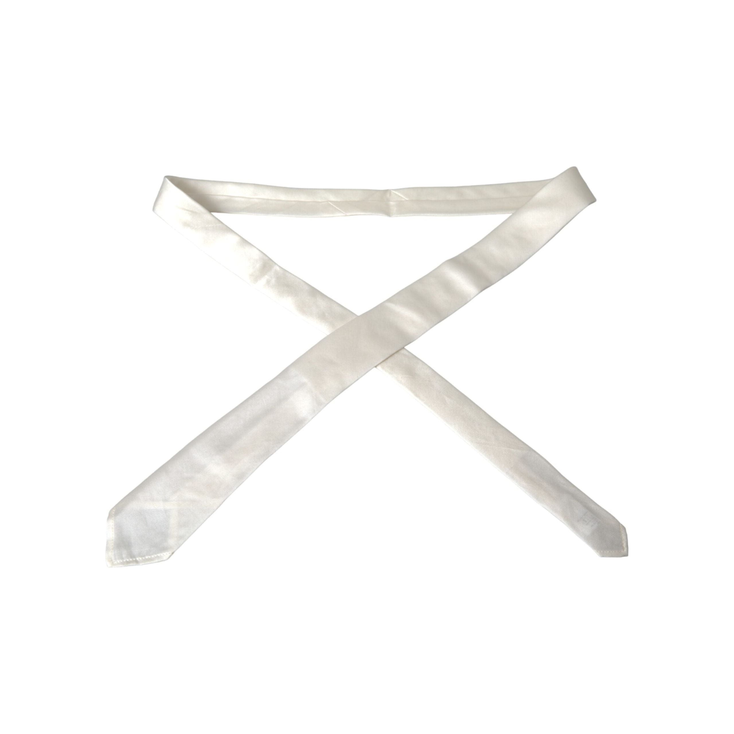Dolce & Gabbana White Silk Blend Adjustable Tie