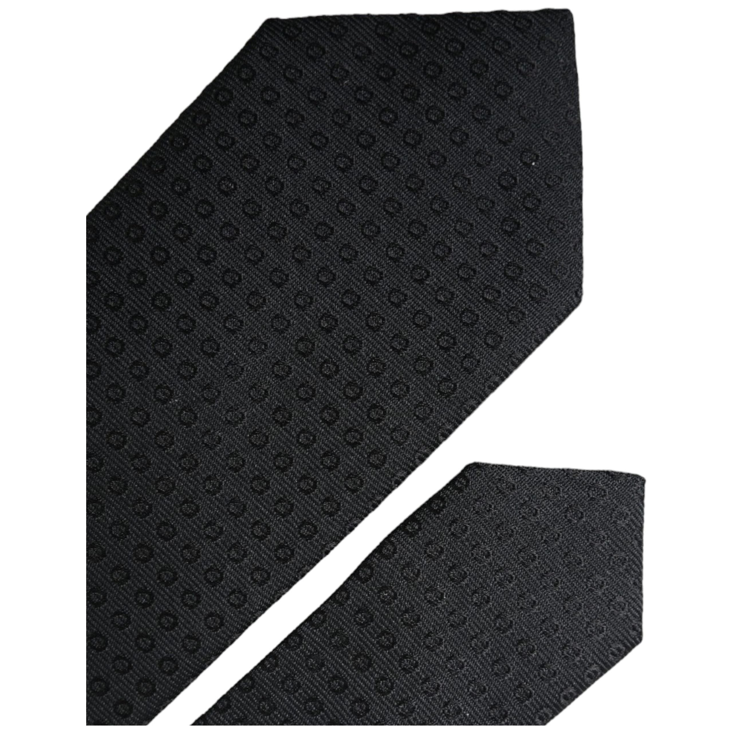 Dolce & Gabbana Black STAFF Patterned Cotton Adjustable Tie