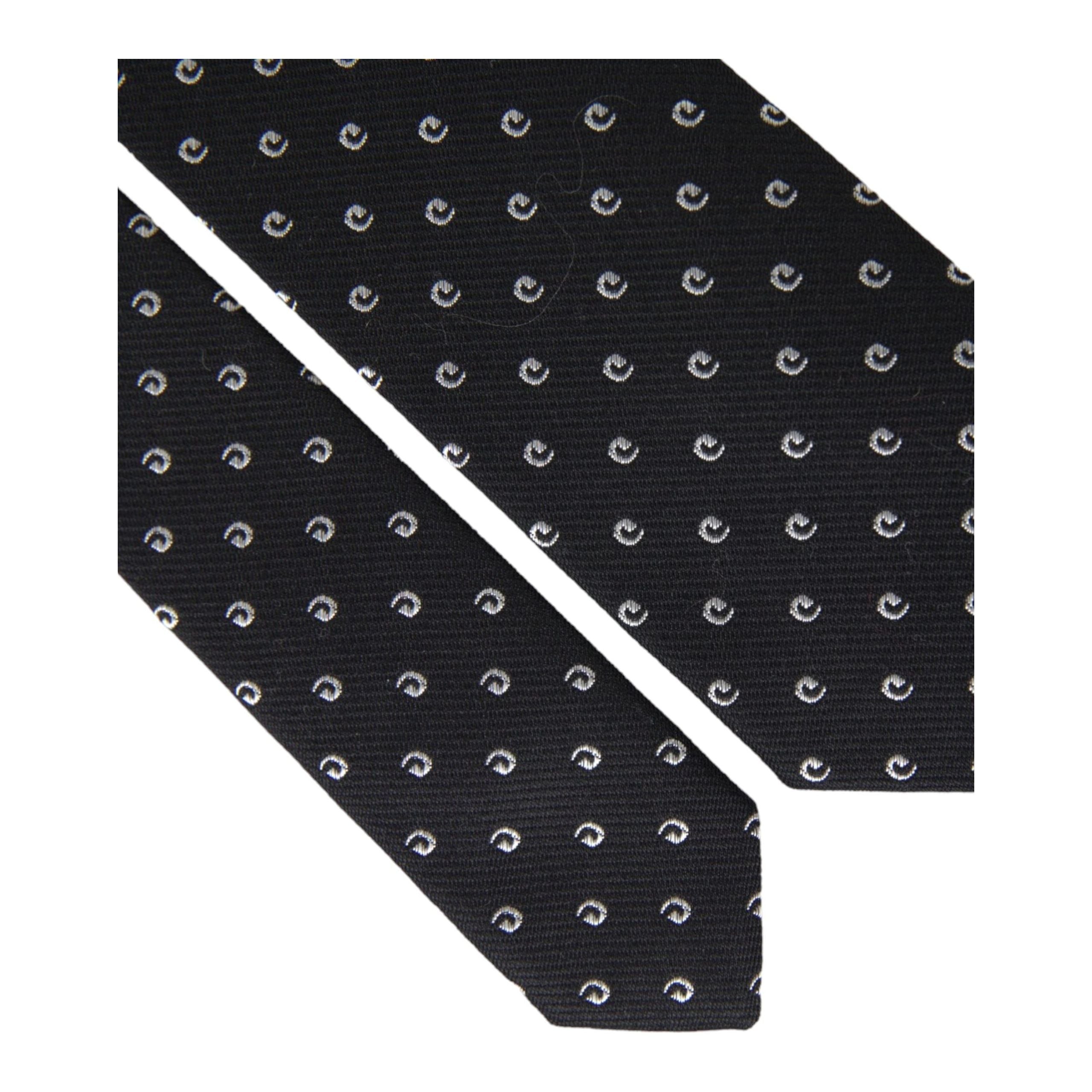 Dolce & Gabbana Black Logo Cotton Blend Adjustable Tie