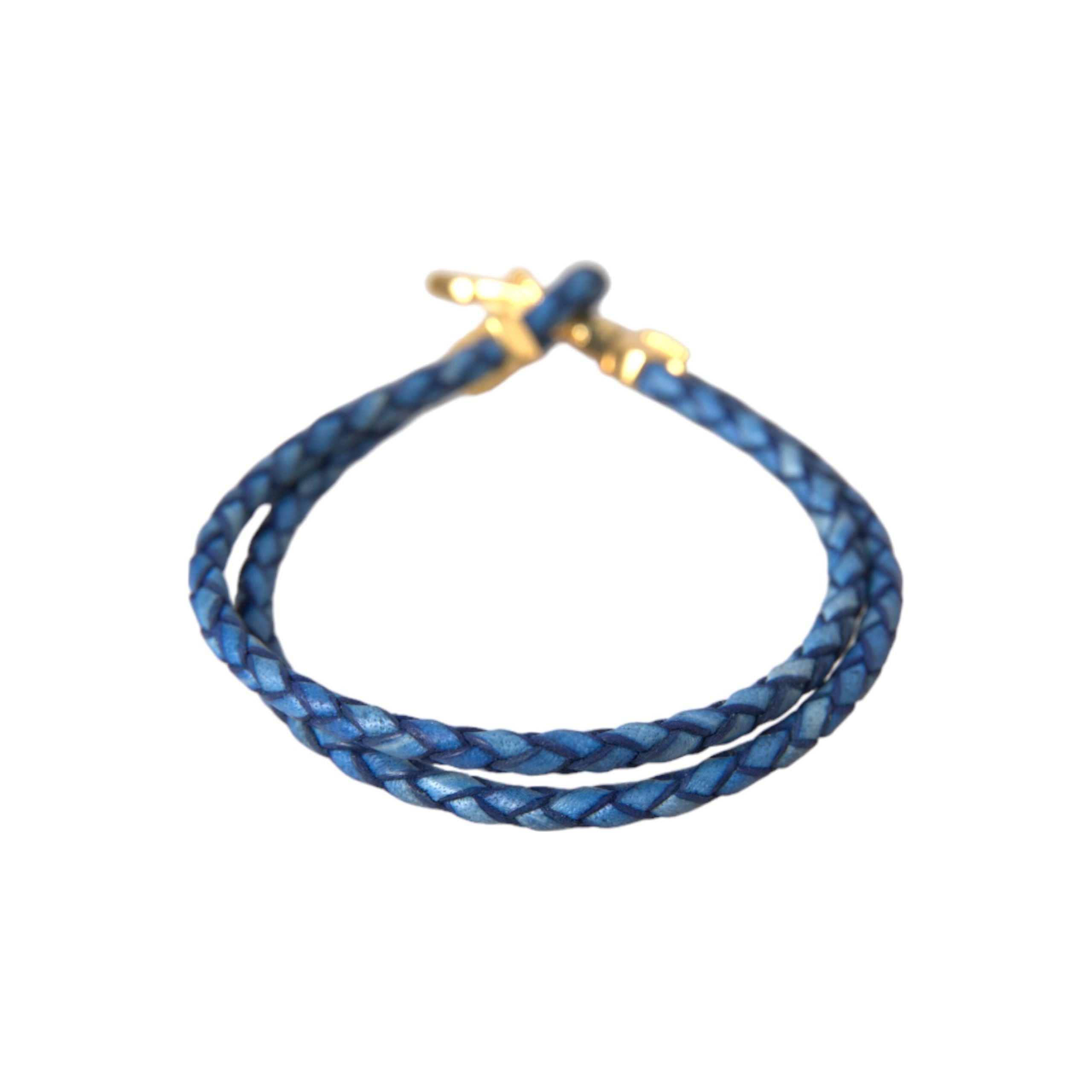 Nialaya Blue Gold 925 Silver Charm Bracelet