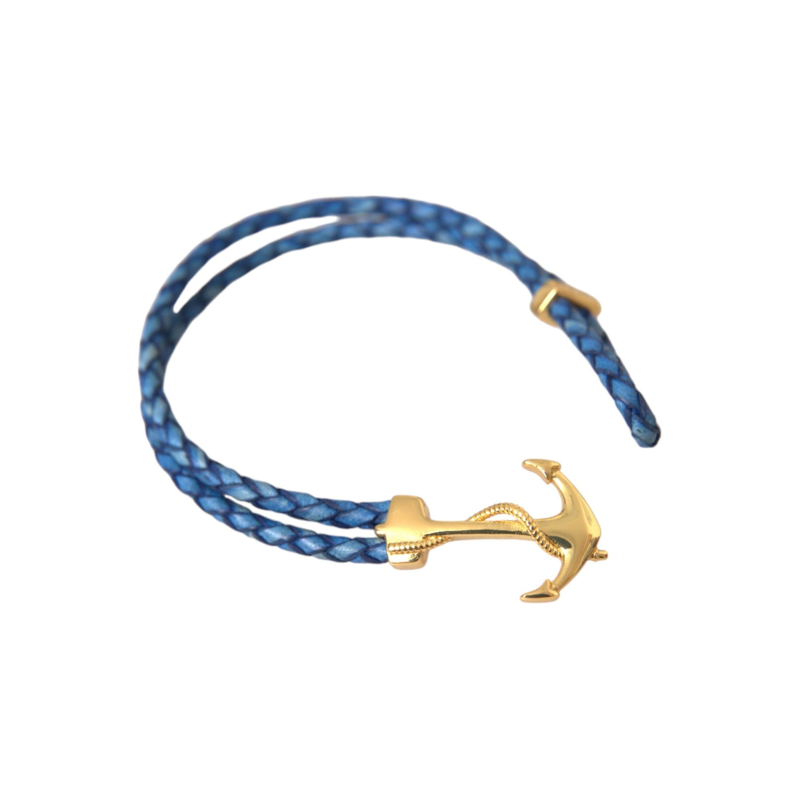 Nialaya Blue Gold 925 Silver Charm Bracelet