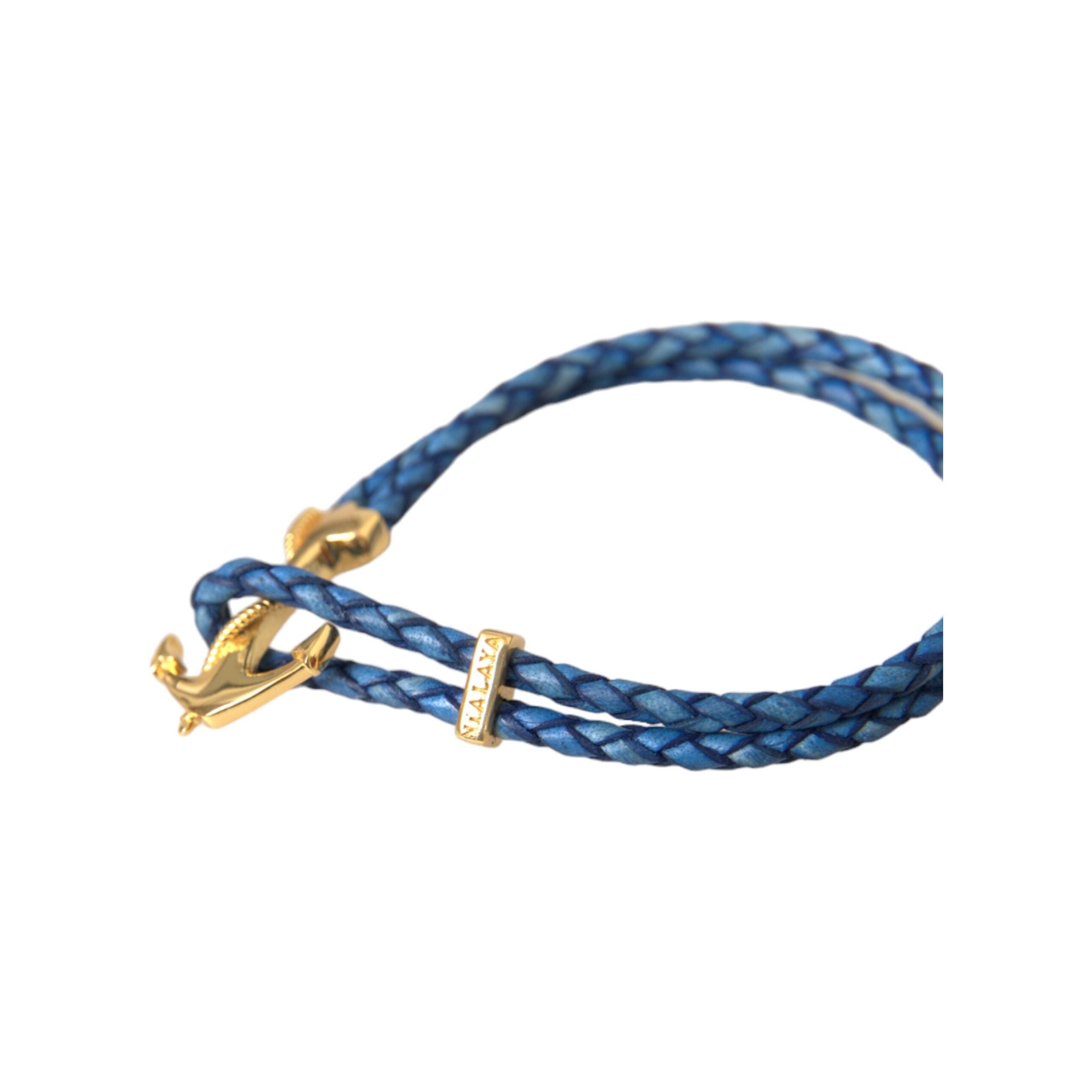 Nialaya Blue Gold 925 Silver Charm Bracelet