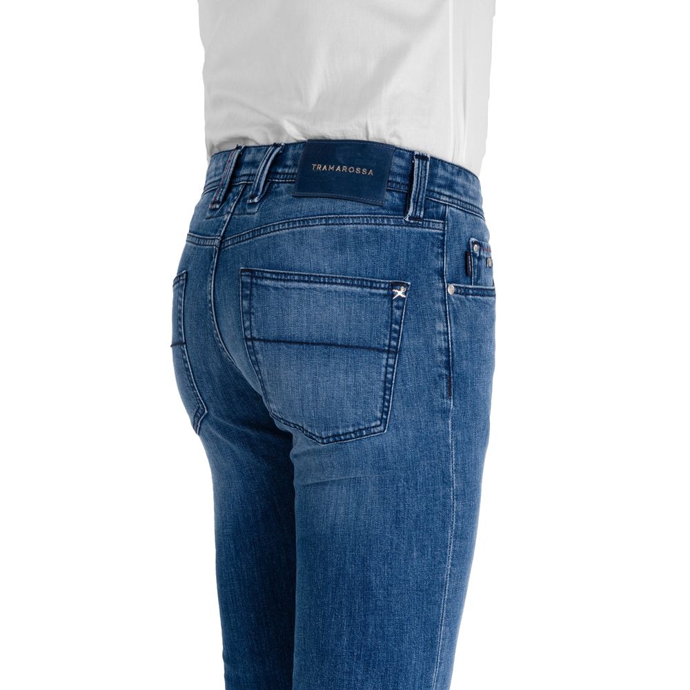 Tramarossa Blue Cotton Jean – Exquisite Italian Craftsmanship