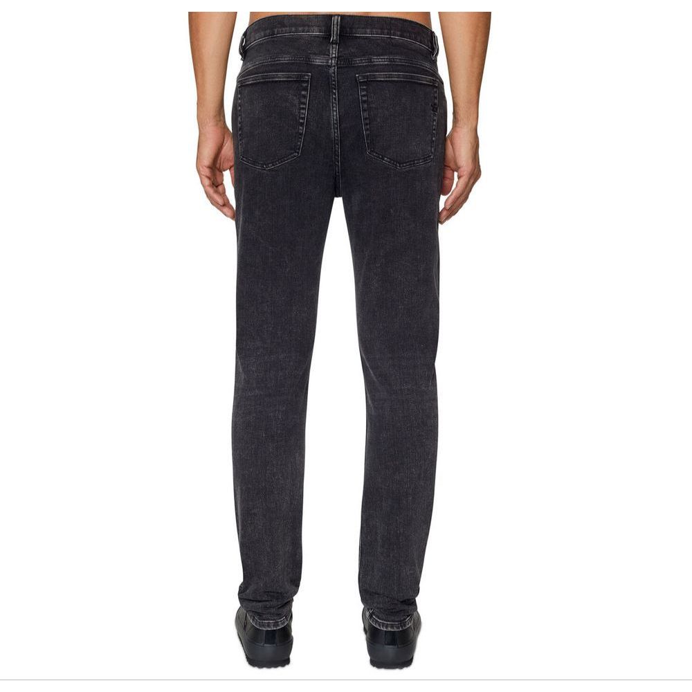 Diesel Black Cotton Jeans with Edgy Rock-Inspired Design