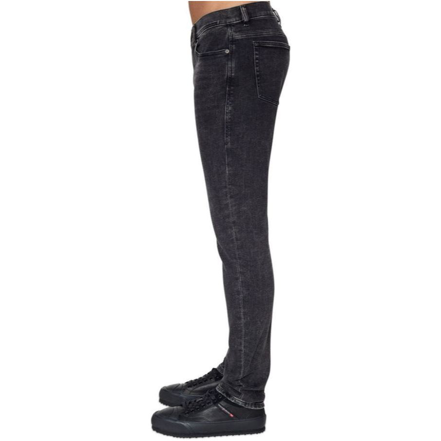 Diesel Black Cotton Jeans with Edgy Rock-Inspired Design