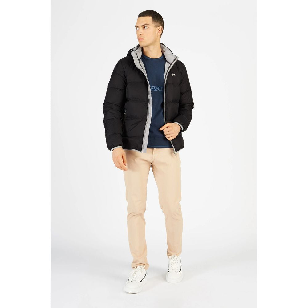 La Martina Black Nylon Jacket for Elevated Style