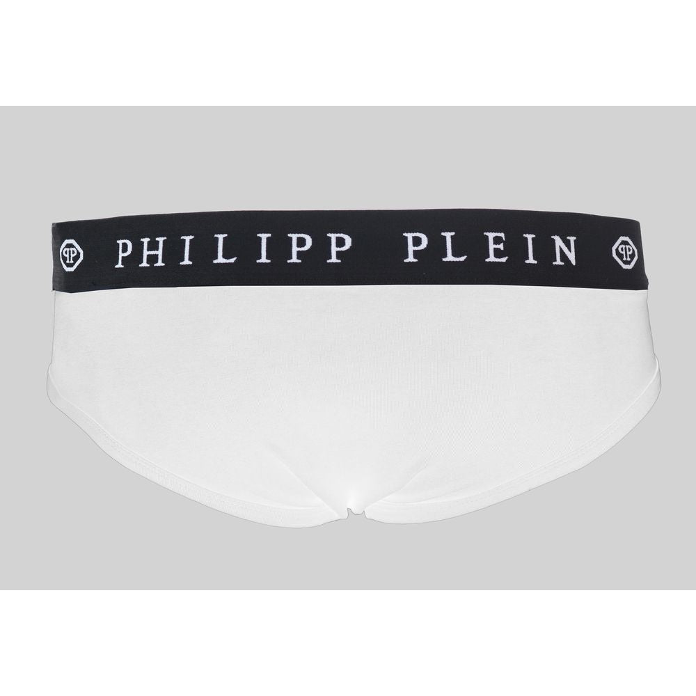 Philipp Plein White Cotton Boxer Short for Elevated Comfort