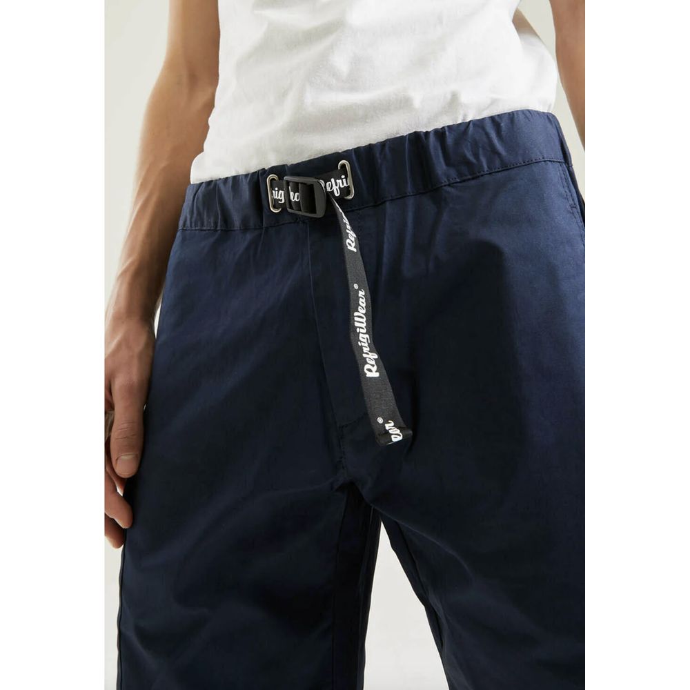 Refrigiwear Blue Cotton Blend Shorts for Sophisticated Style