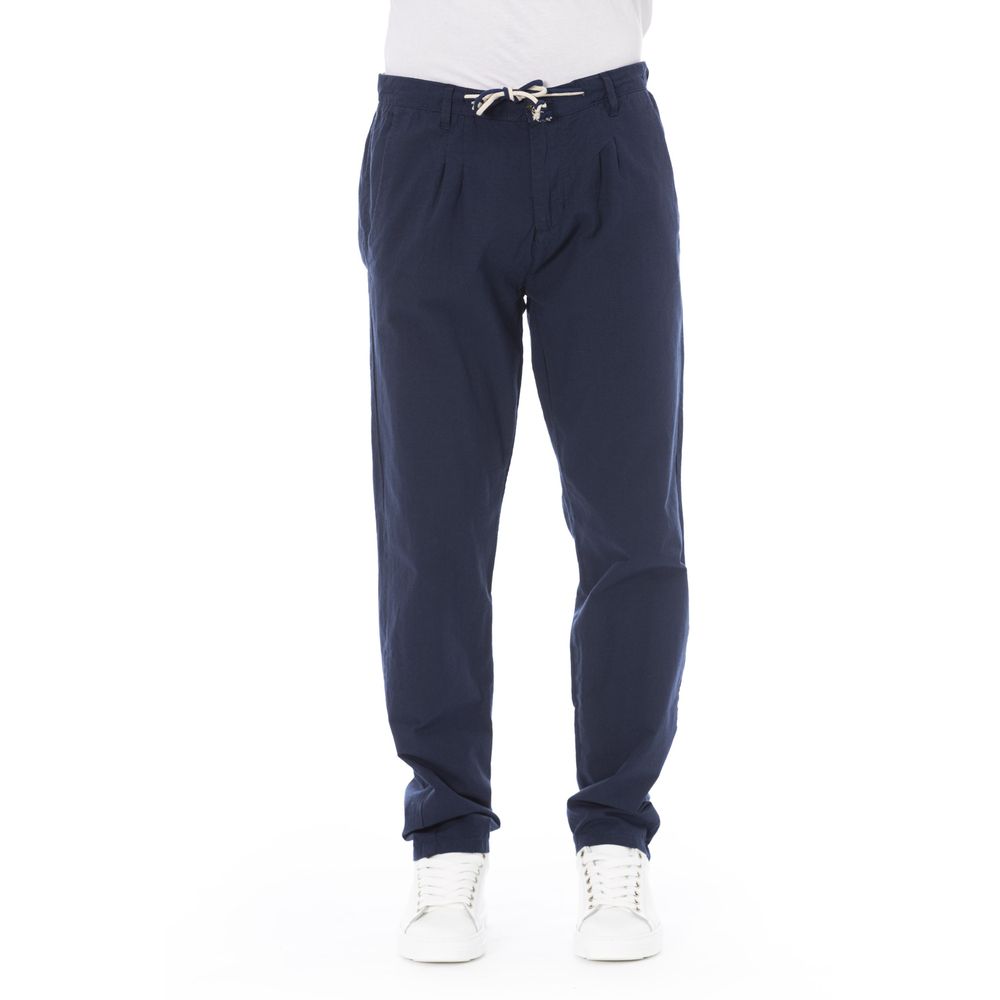 Baldinini Blue Cotton Chino Pant for Effortless Elegance